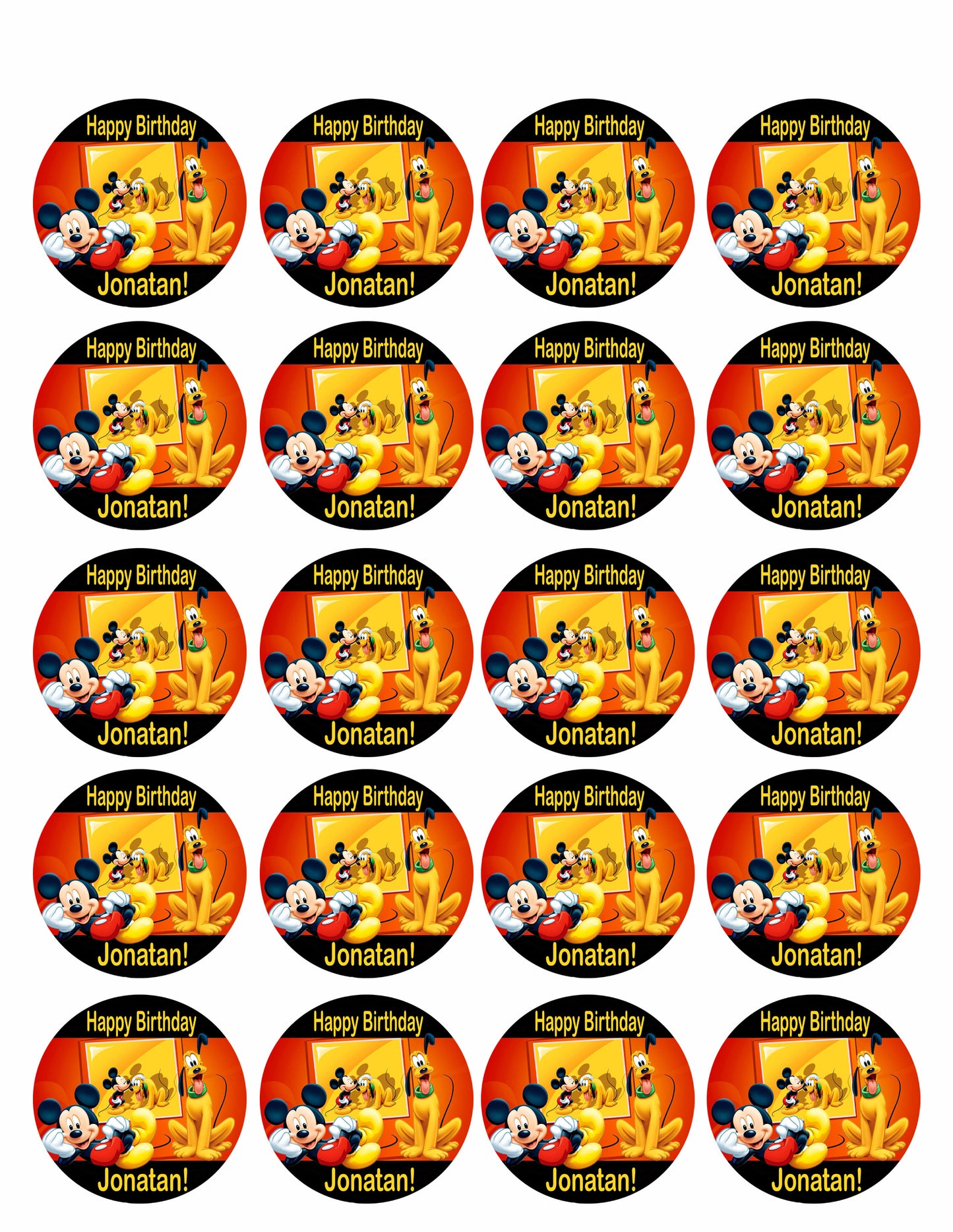 Mickey and Pluto - Edible Cake Topper OR Cupcake Topper, Decor