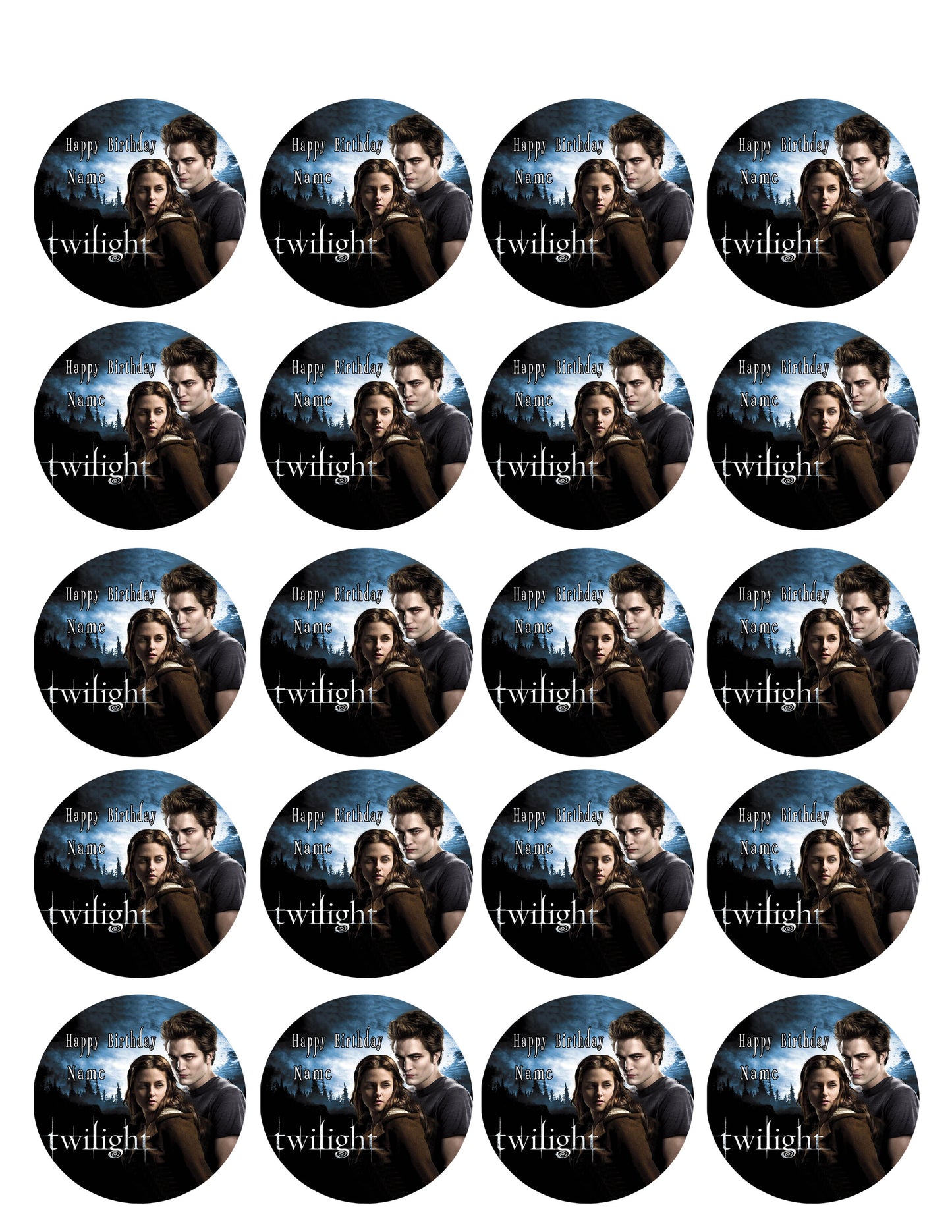 Twilight - Edible Cake Topper OR Cupcake Topper, Decor