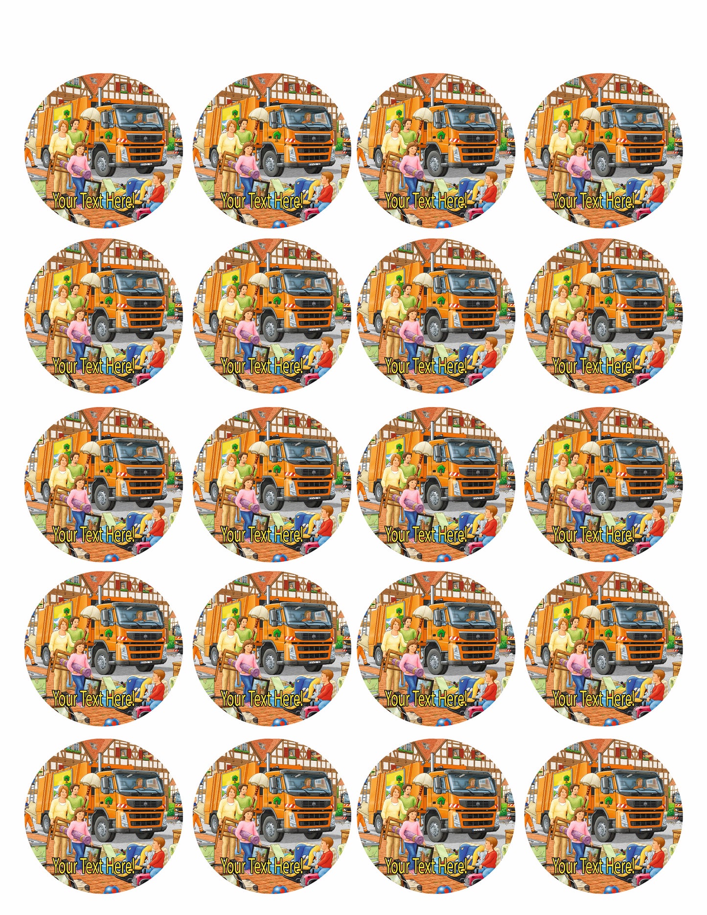 Garbage Truck - Edible Cake Topper, Cupcake Toppers, Strips