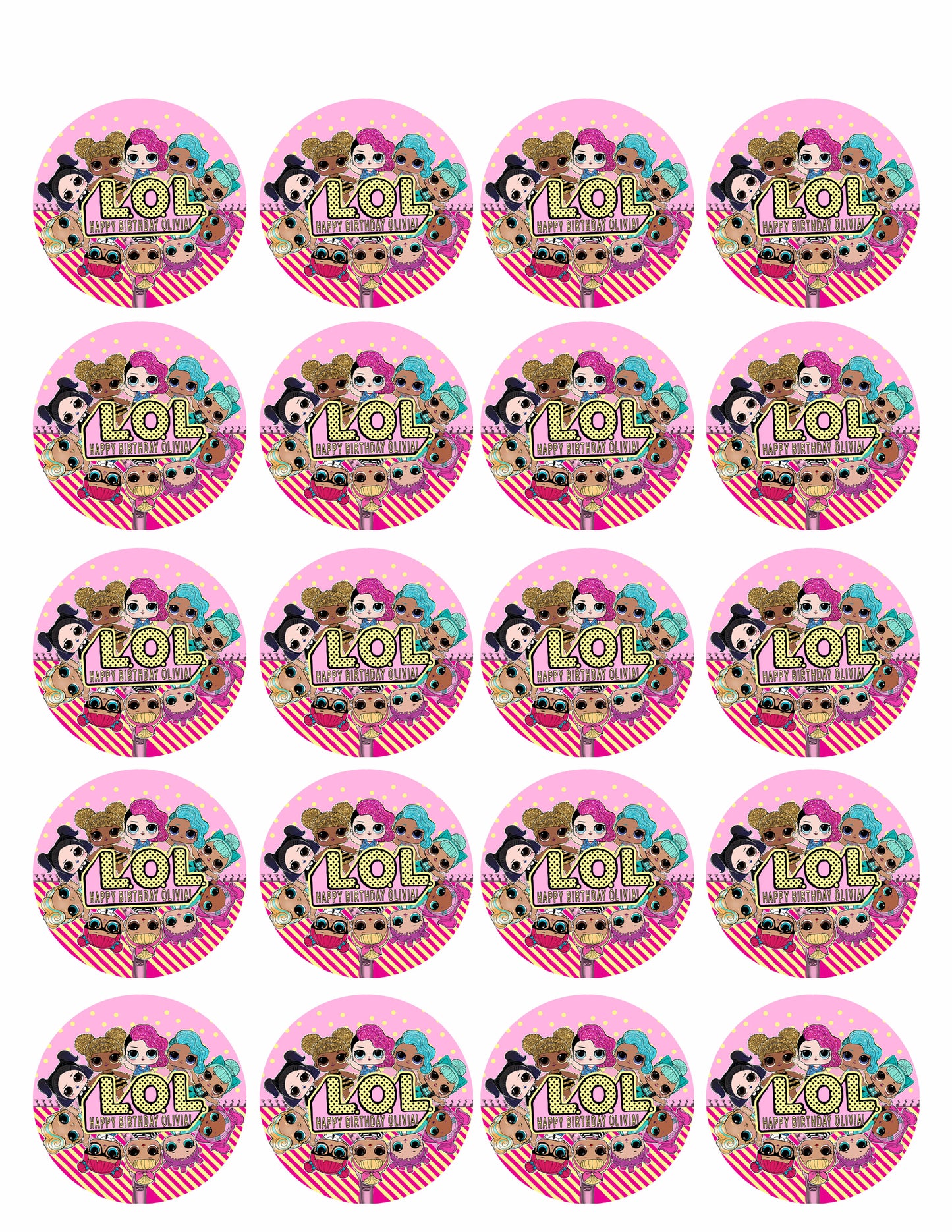 Lol Suprise Dolls (Nr3) - Edible Cake Topper, Cupcake Toppers, Strips