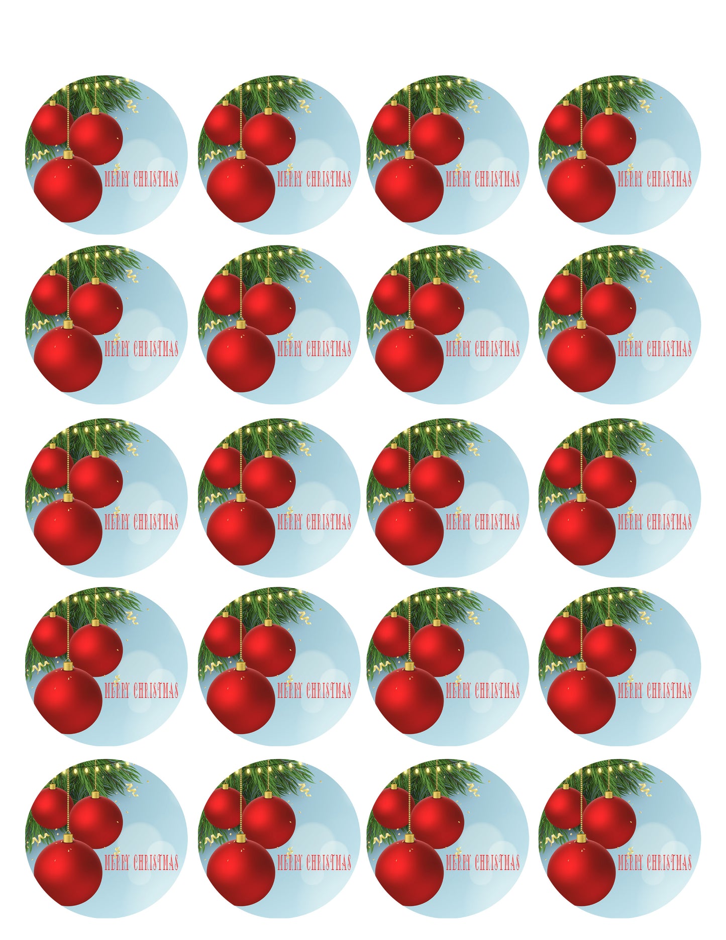CHRISTMAS - Edible Cake Topper or Cupcake Topper