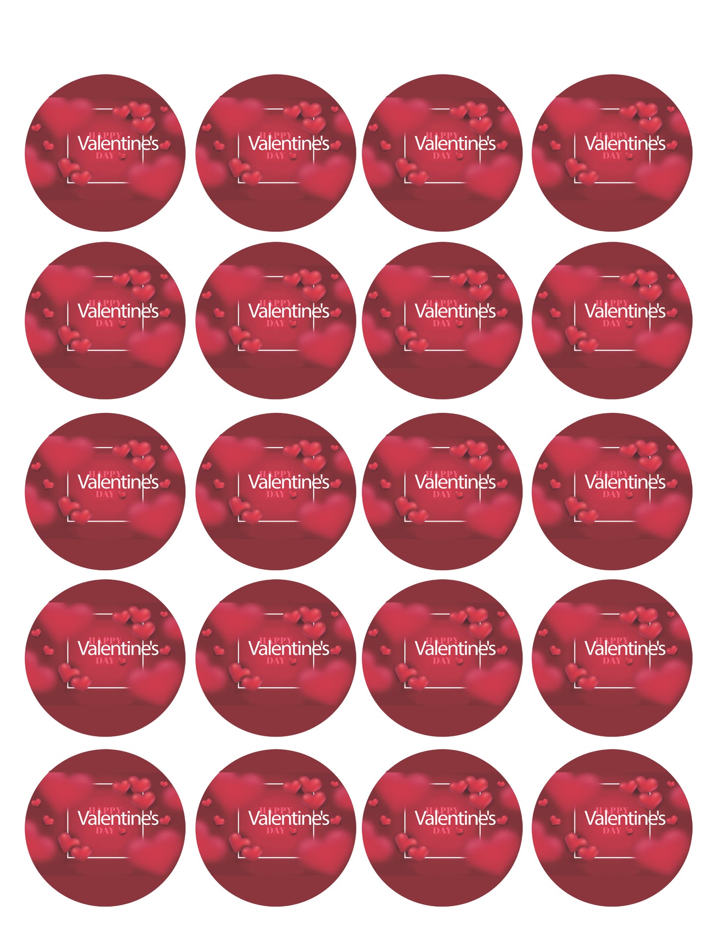 Valentine`s Day (Nr2) - Edible Cake Topper, Cupcake Toppers, Strips