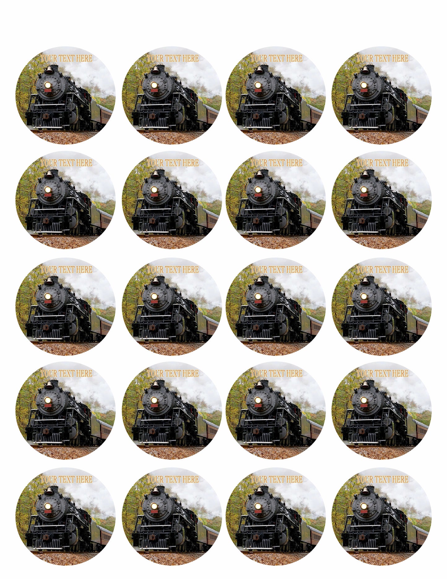 Train (Nr1) - Edible Cake Topper, Cupcake Toppers, Strips