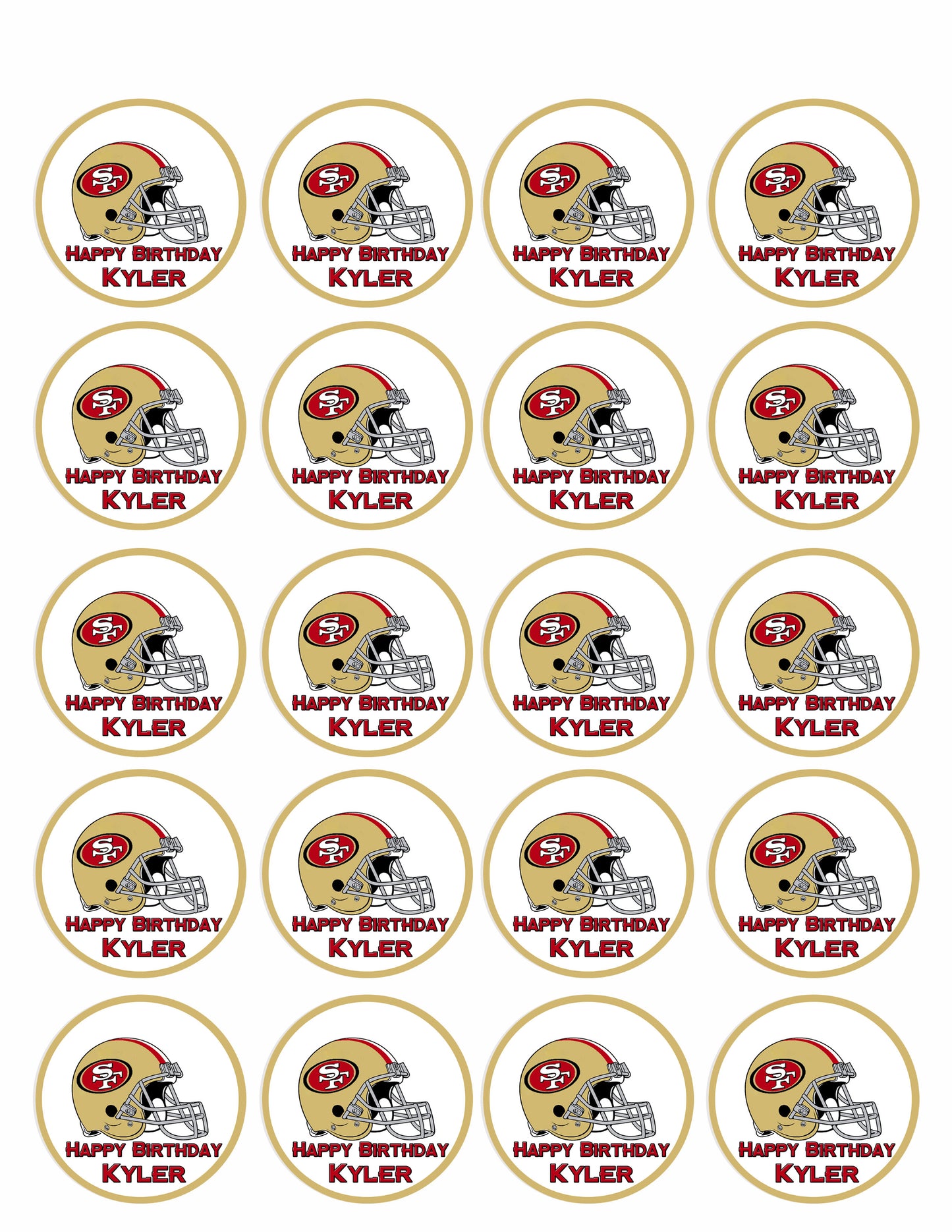 San Francisco 49ers - Edible Cake Topper OR Cupcake Topper, Decor