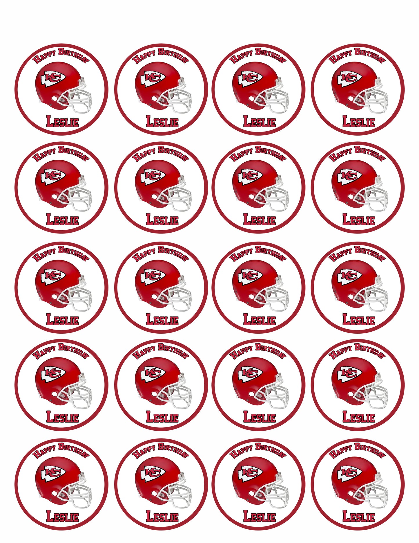 Kansas City Chiefs - Edible Cake Topper OR Cupcake Topper, Decor