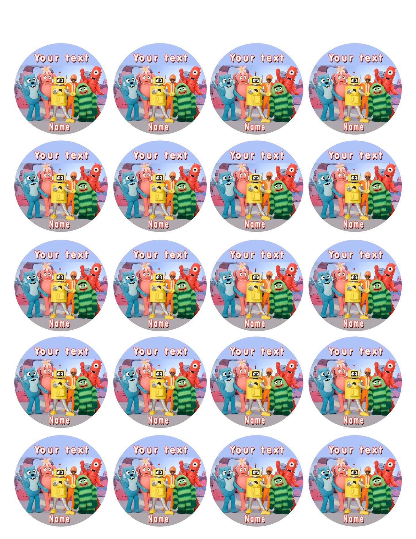 YO GABBA GABBA - Edible Cake Topper, Cupcake Toppers, Strips