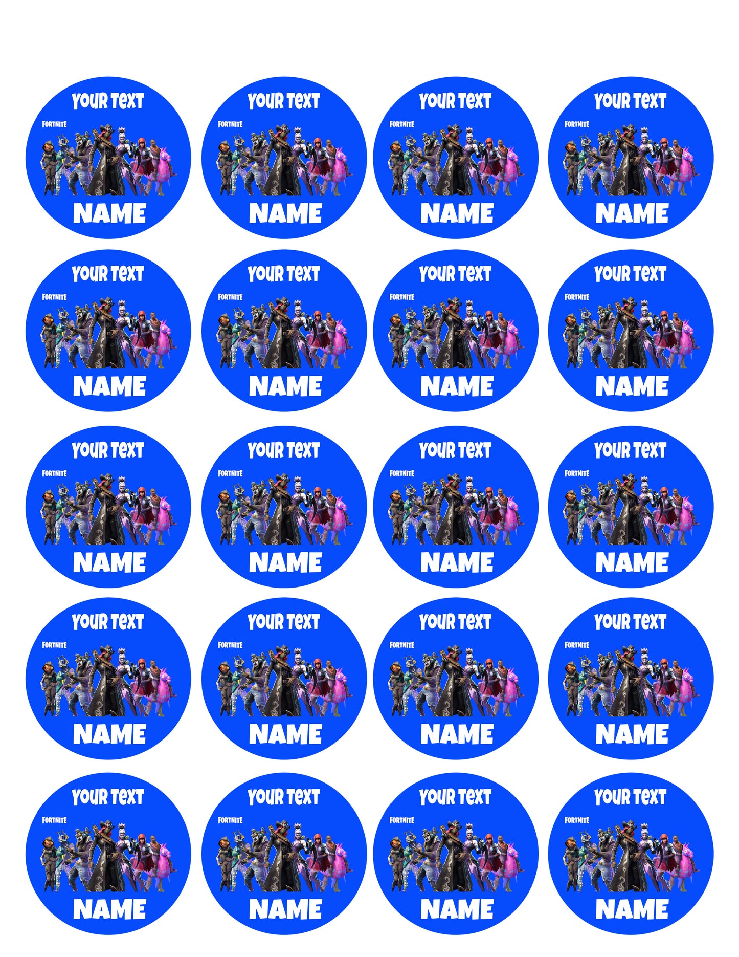 Fortnite - Edible Cake Topper or Cupcake Toppers, Strips