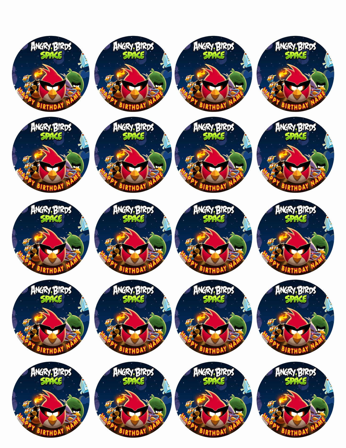 Angry Birds Space - Edible Cake Topper, Cupcake Toppers, Strips