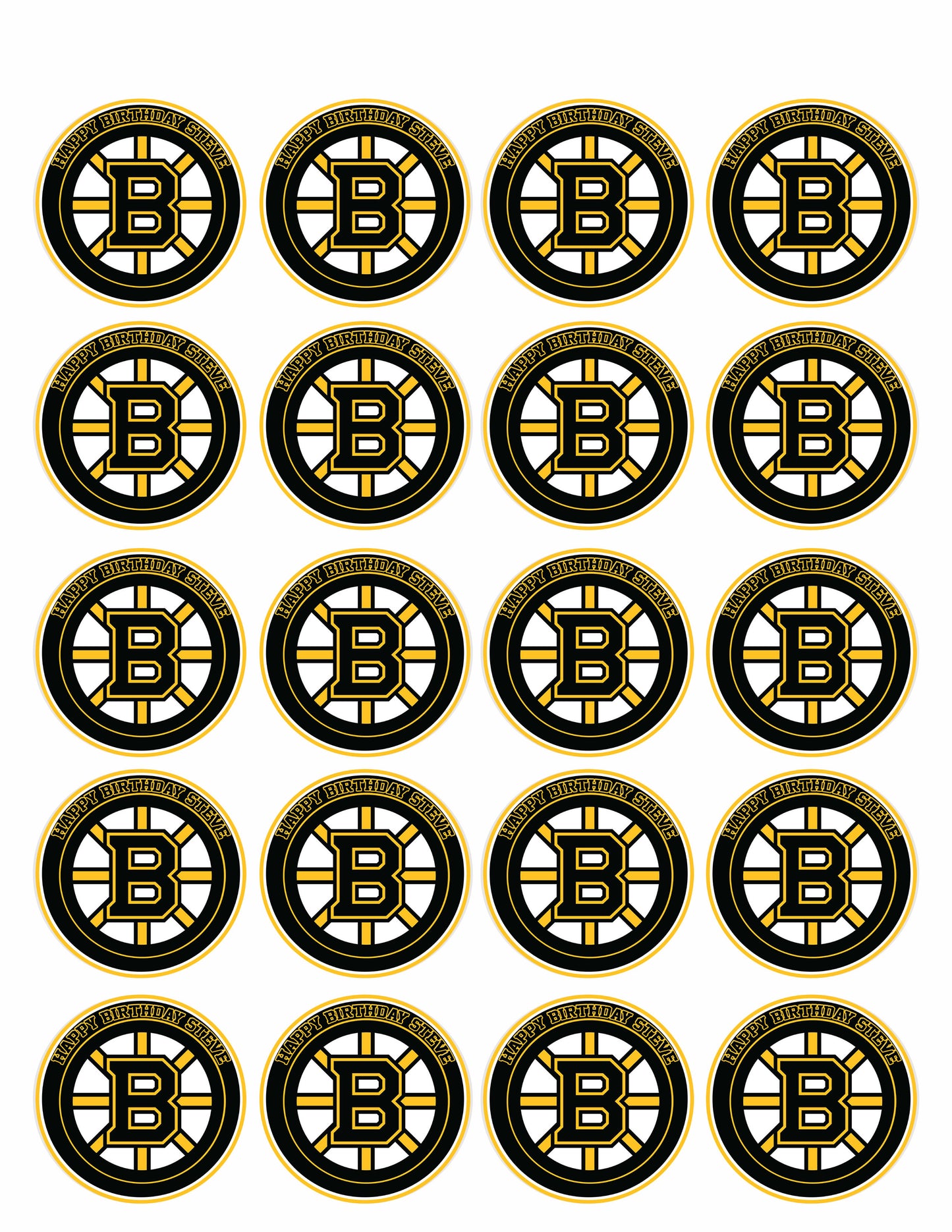 Boston Bruins - Edible Cake Topper, Cupcake Toppers, Strips