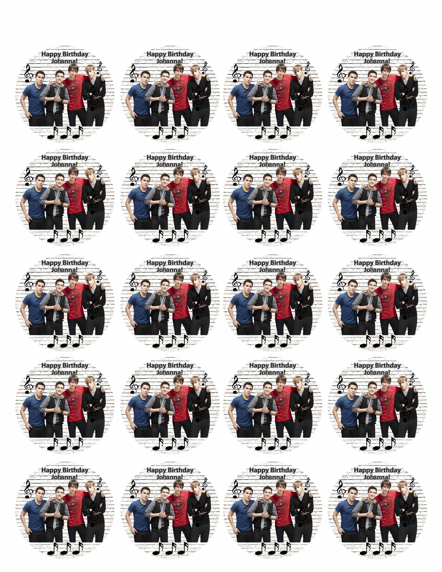 BIG TIME RUSH - Edible Cake Topper, Cupcake Toppers, Strips