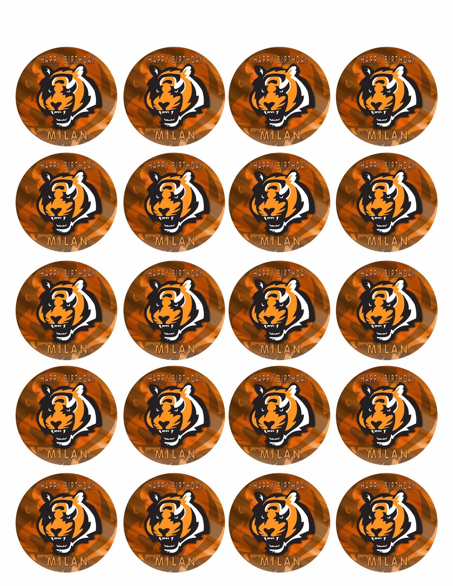 CINCINNATI BENGALS (Nr3) - Edible Cake Topper, Cupcake Toppers, Strips