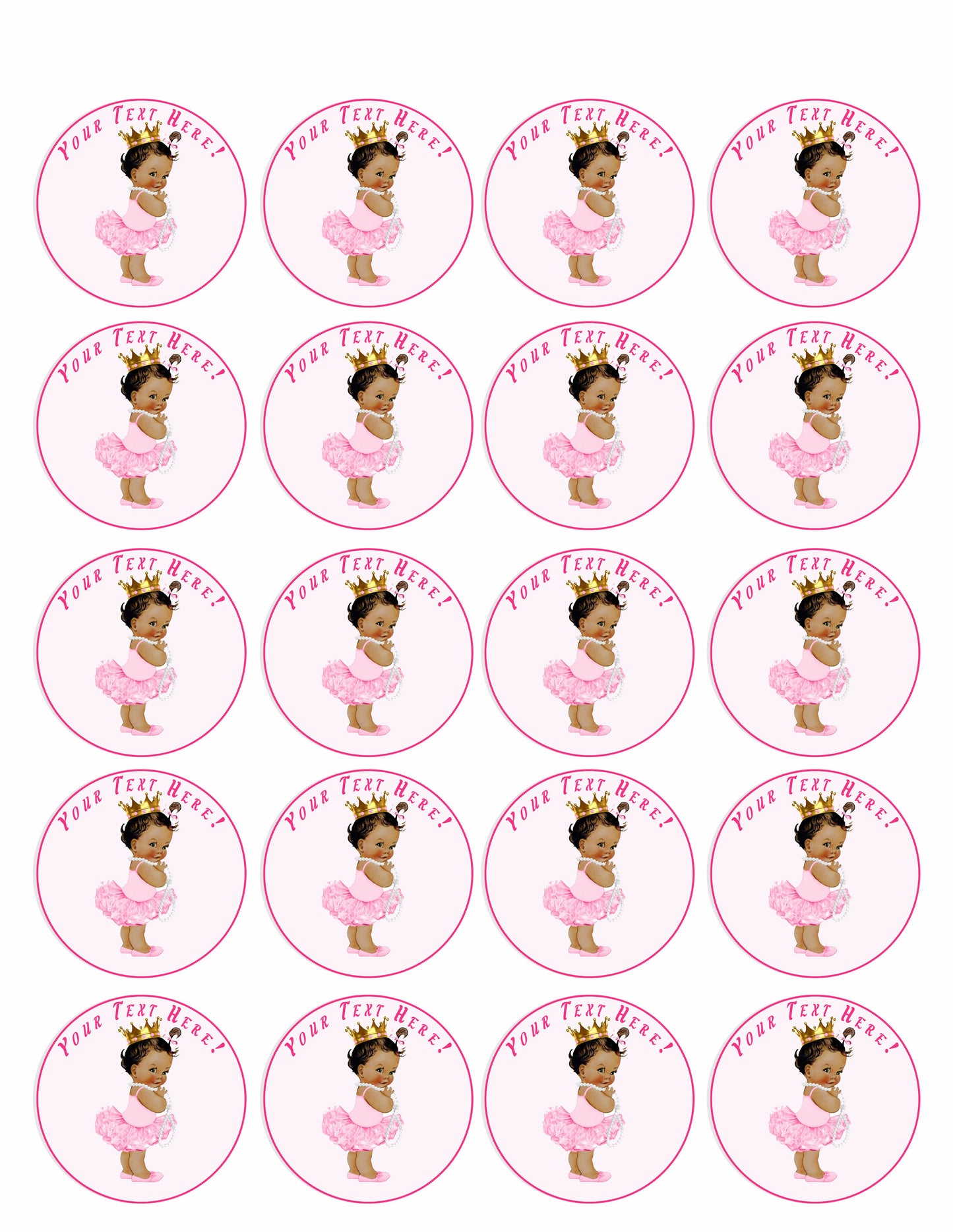 Baby Girl Afro Puffs - Edible Cake Topper, Cupcake Toppers, Strips