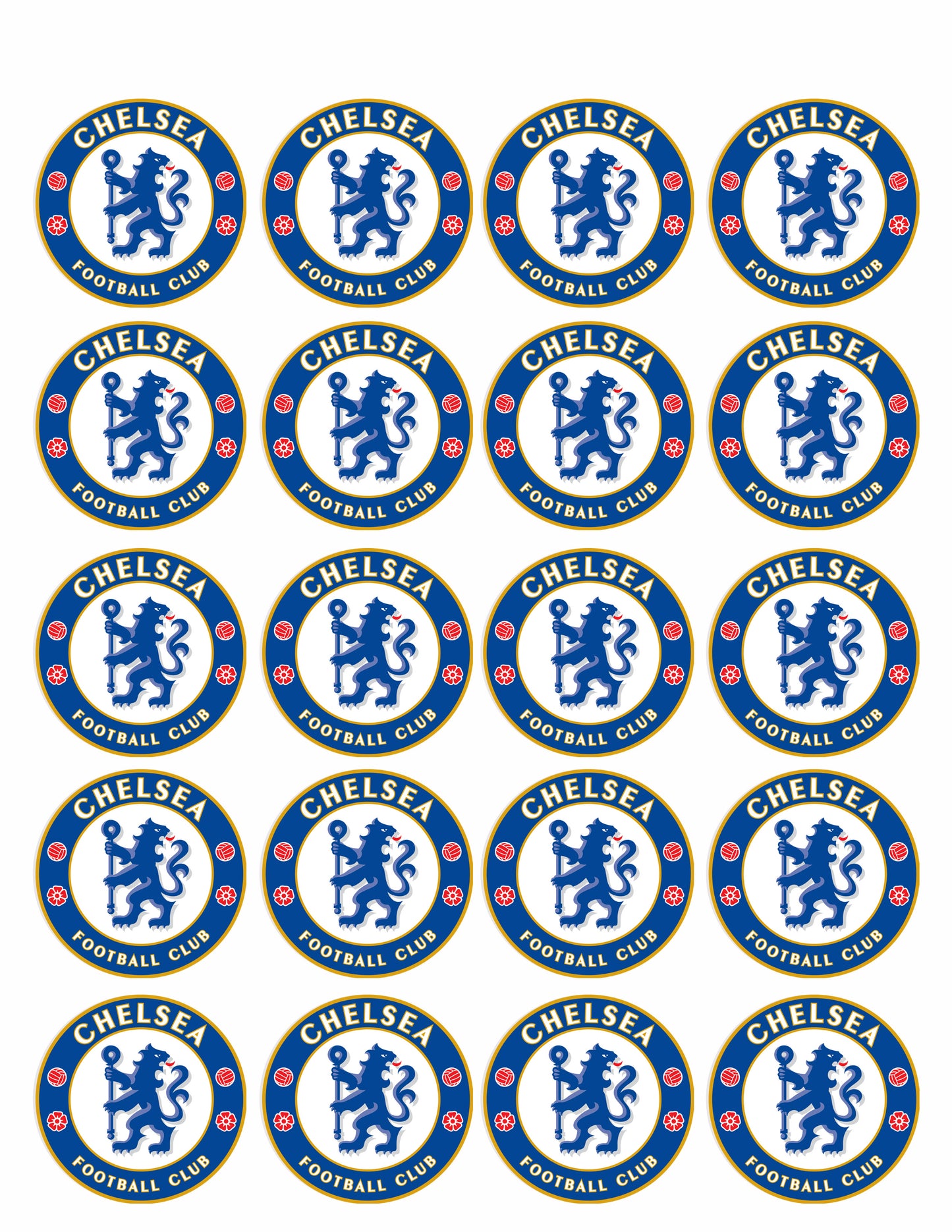 Chelsea Football Club - Edible Cake Topper, Cupcake Toppers, Strips