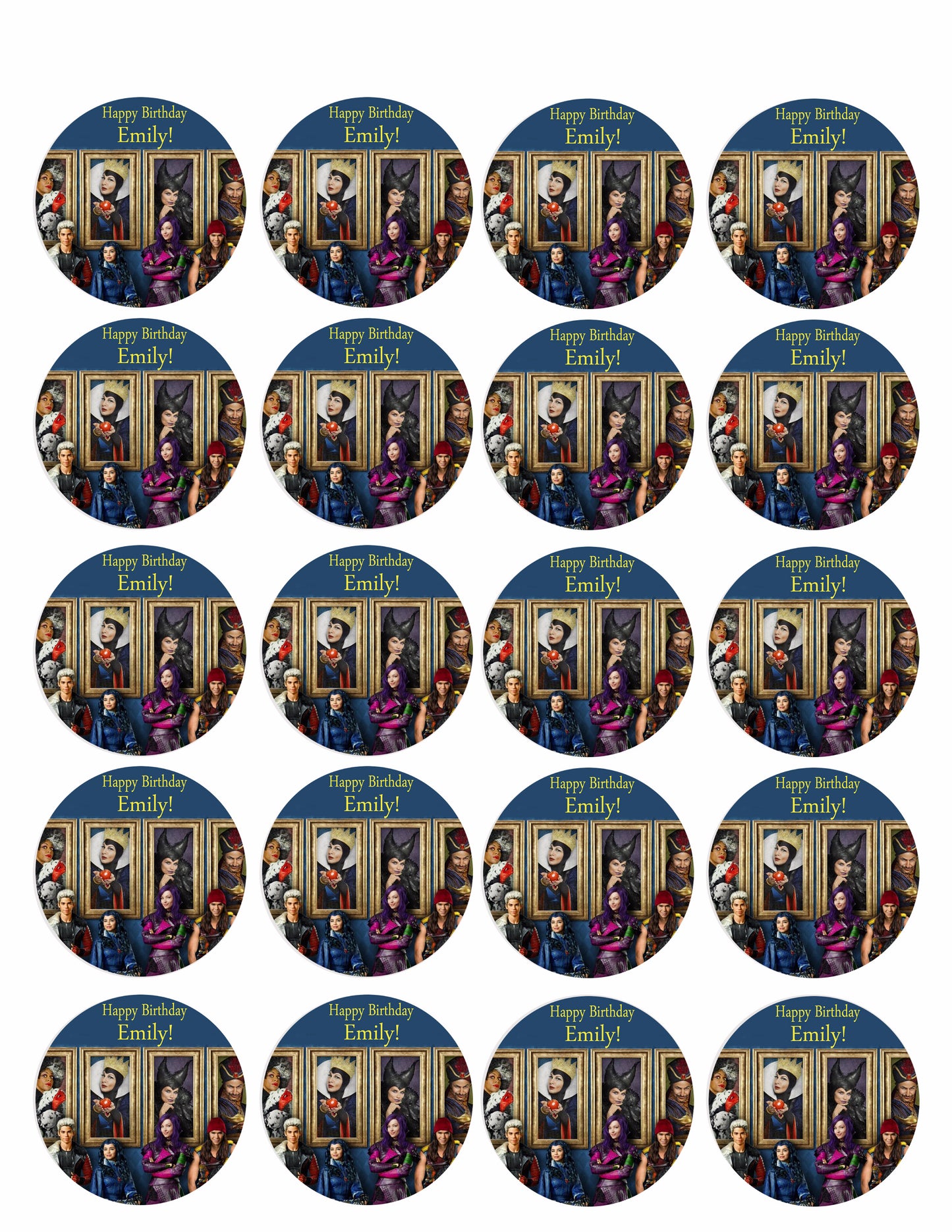 Descendants - Edible Cake Topper, Cupcake Toppers, Strips