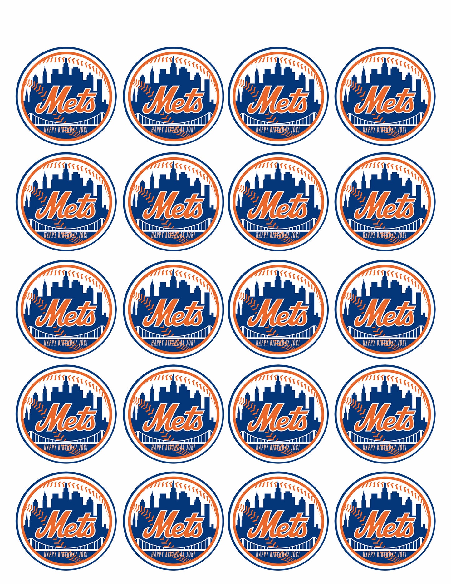 New York Mets - Edible Cake Topper OR Cupcake Topper, Decor