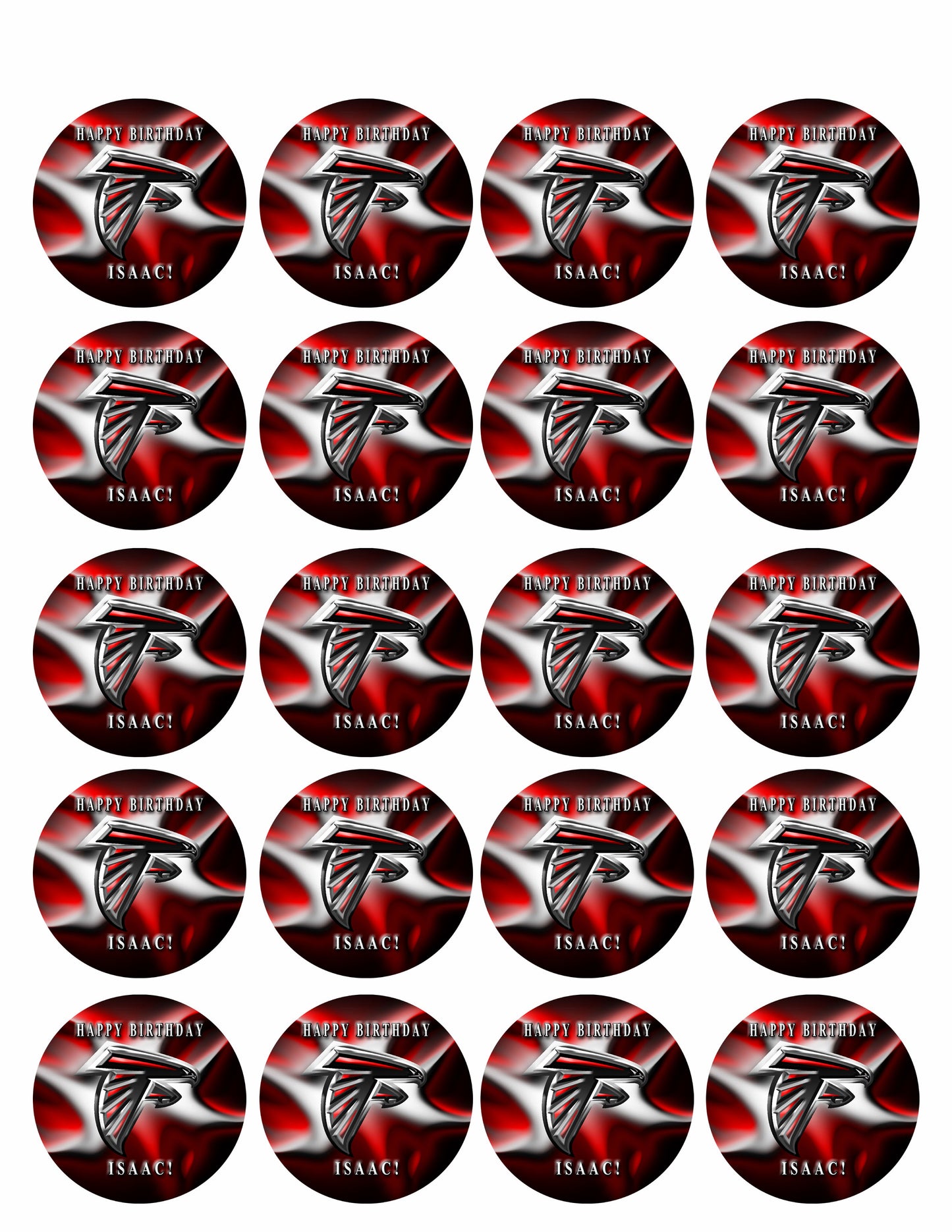 ATLANTA FALCONS (Nr2) - Edible Cake Topper, Cupcake Toppers, Strips