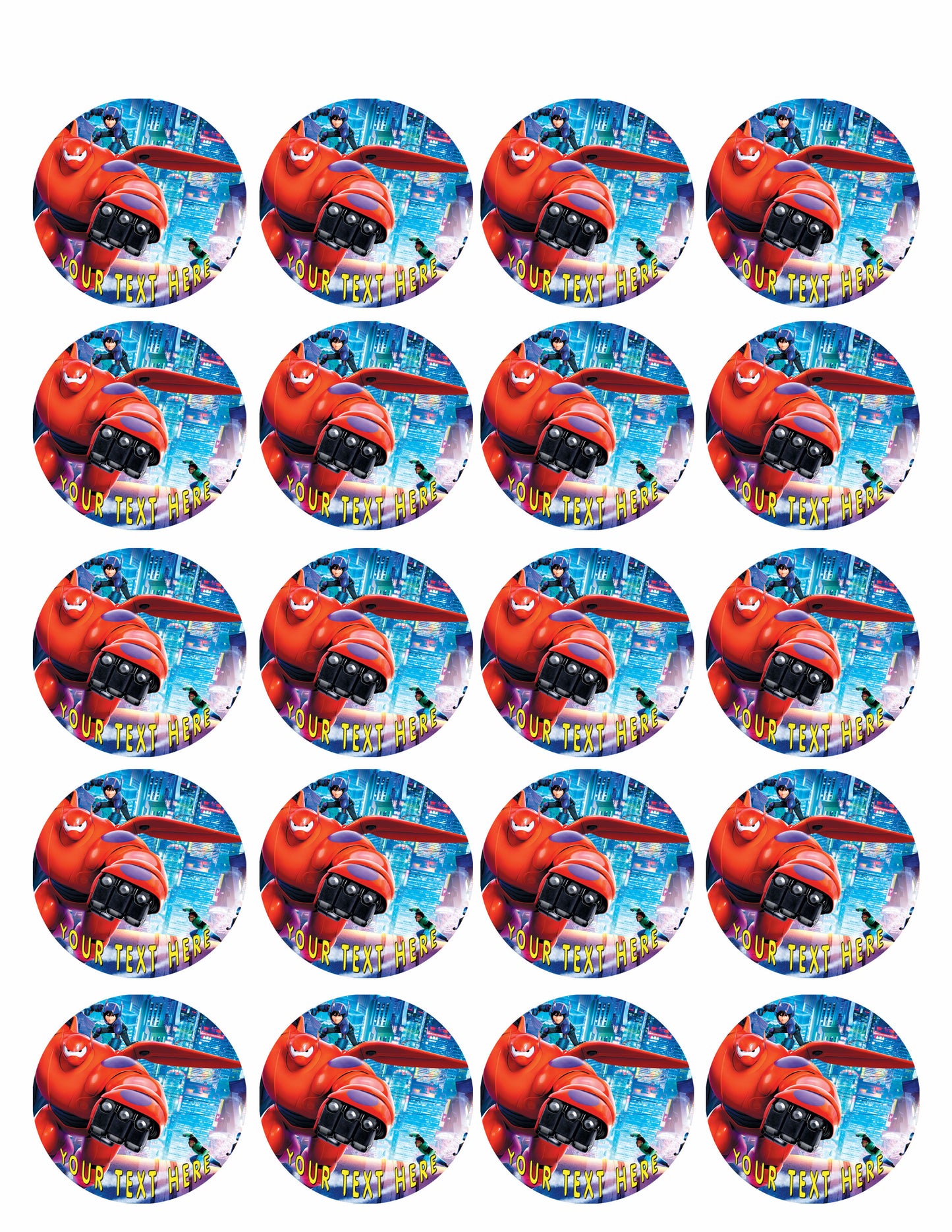 BIG HERO 6 (Nr1) - Edible Cake Topper, Cupcake Toppers, Strips