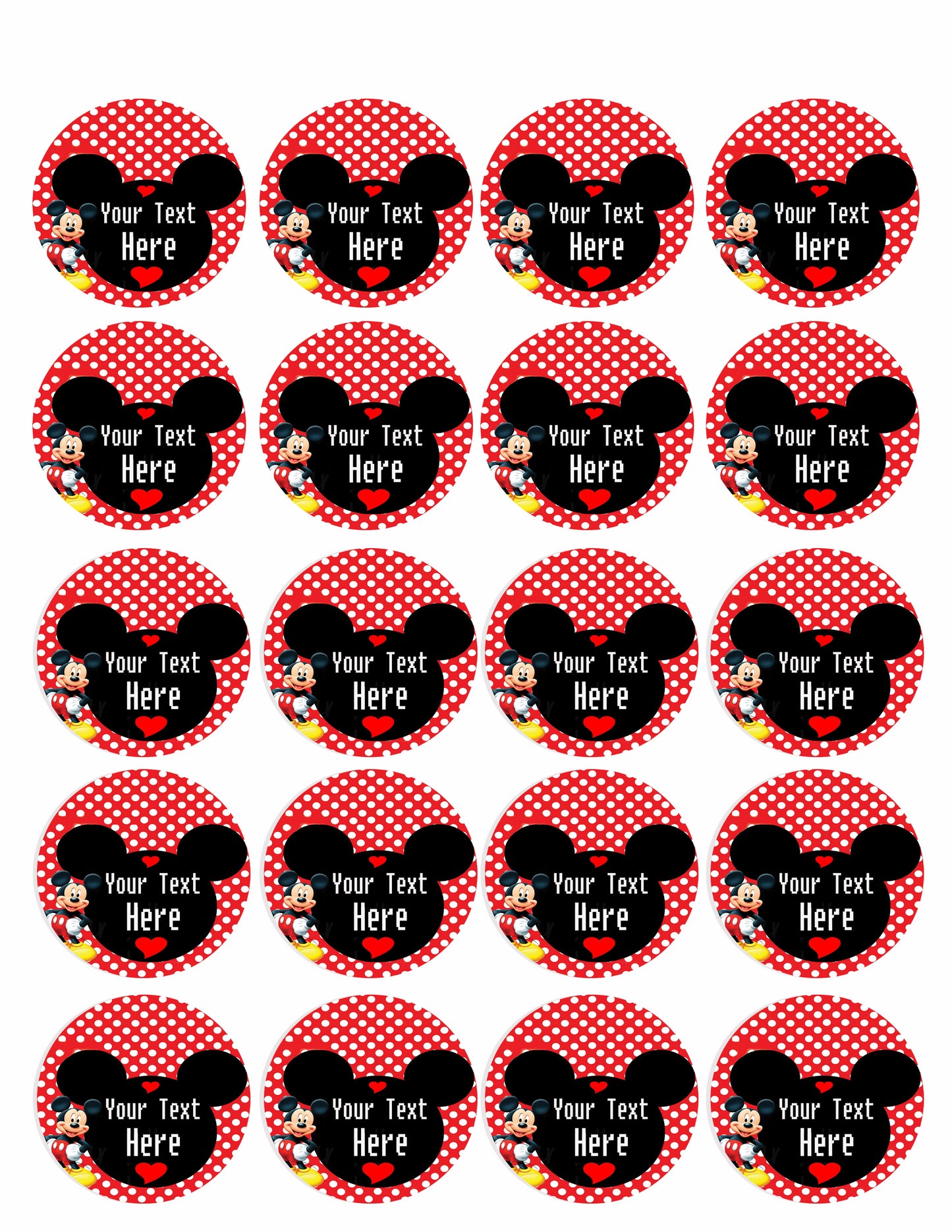 Mickey Mouse Inspired - Edible Cake Topper OR Cupcake Topper, Decor