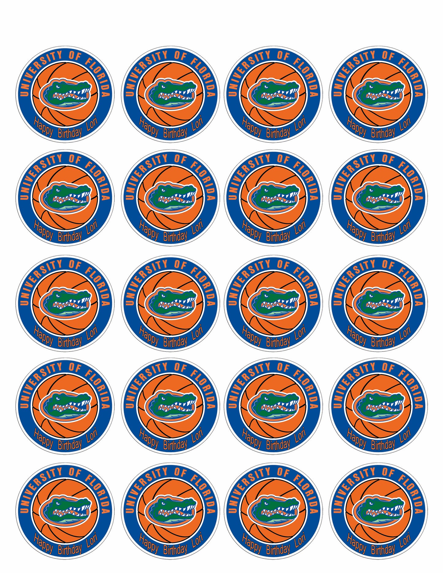 Florida Gators - Edible Cake Topper, Cupcake Toppers, Strips