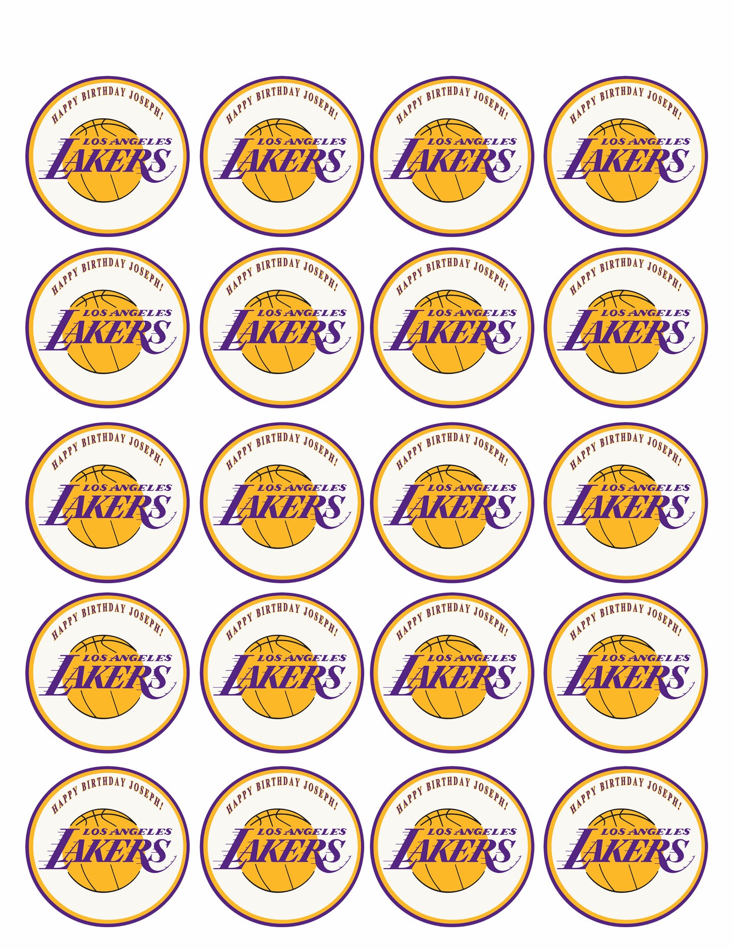 Los Angeles LA Lakers - Edible Cake Topper OR Cupcake Topper, Decor