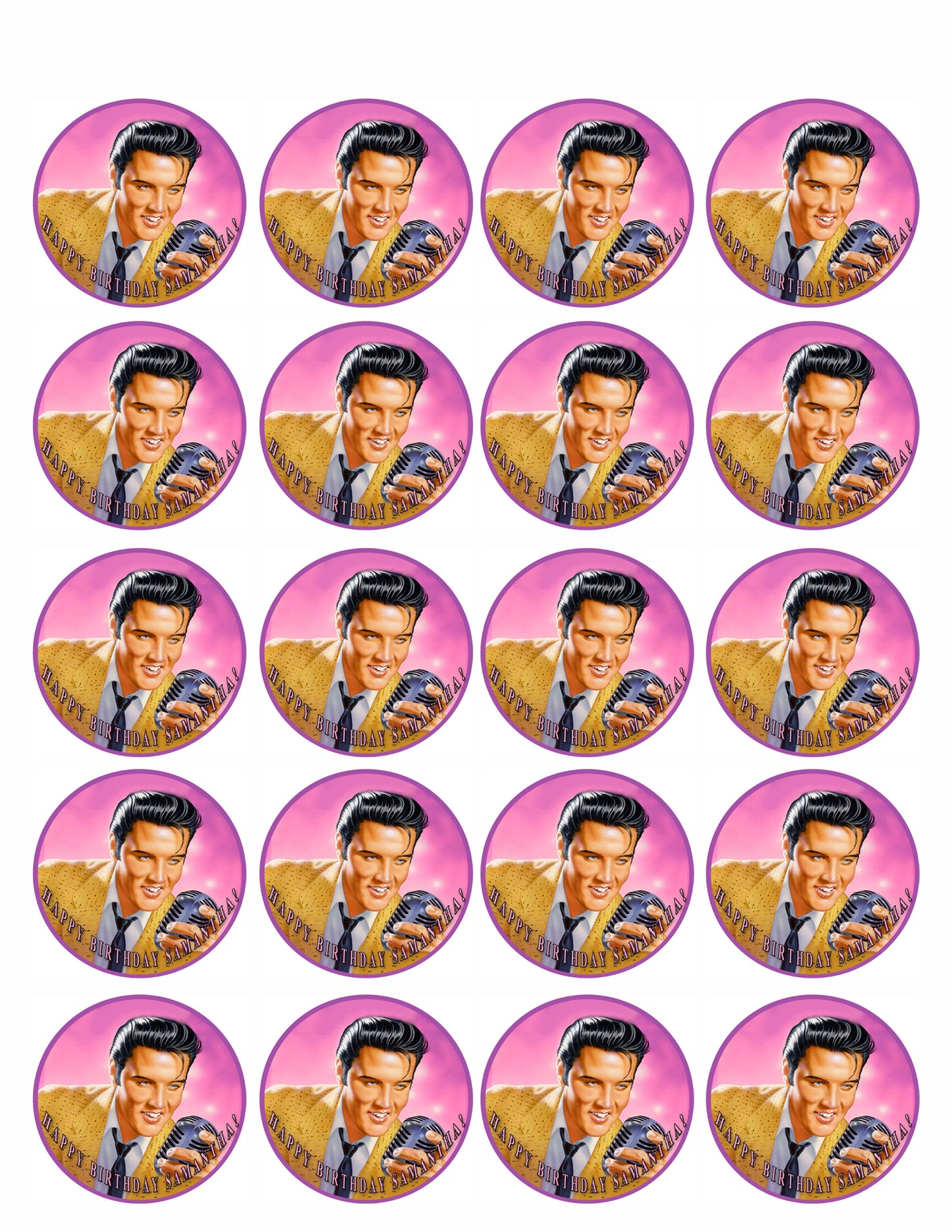 Elvis Presley - Edible Cake Topper, Cupcake Toppers, Strips