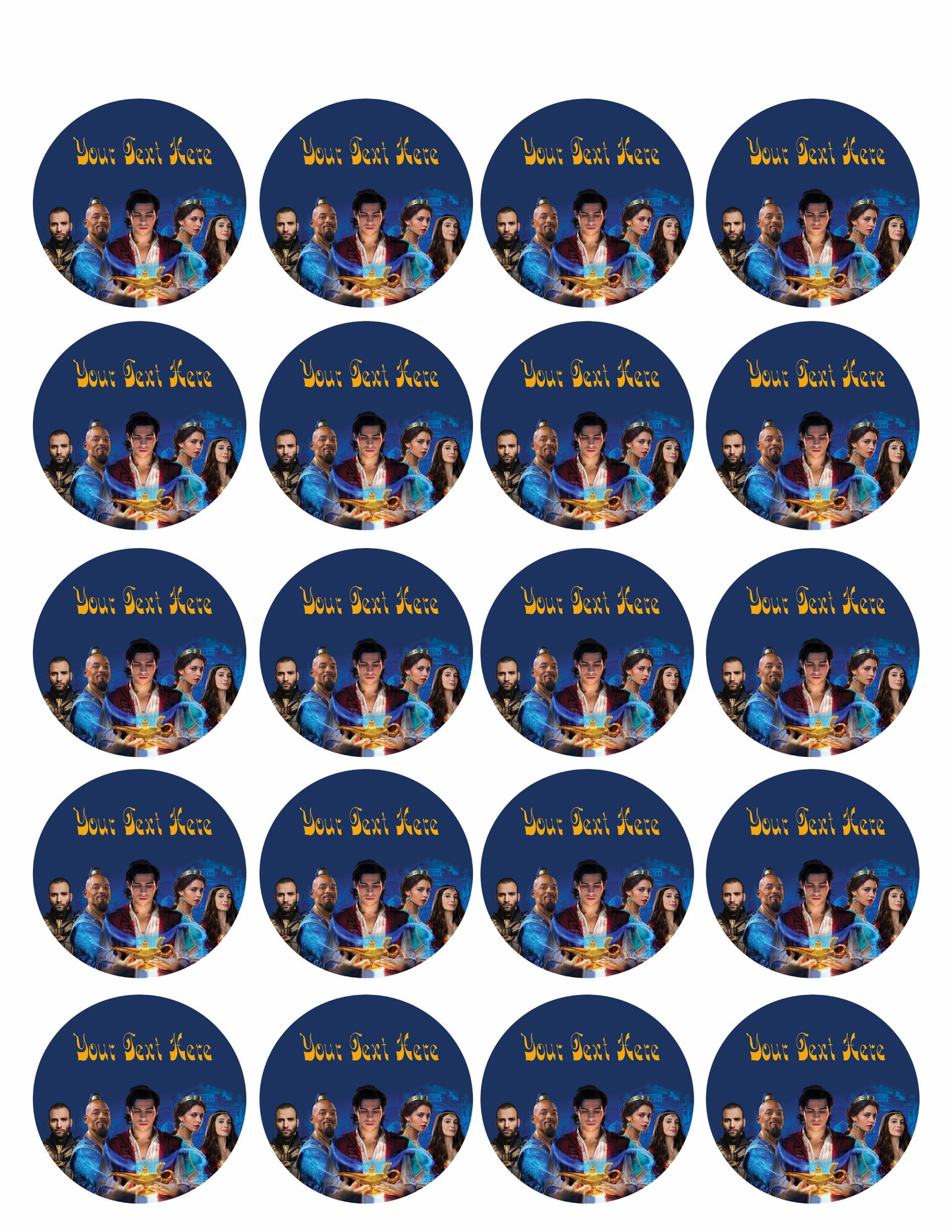 Aladdin - Edible Cake Topper, Cupcake Toppers, Strips