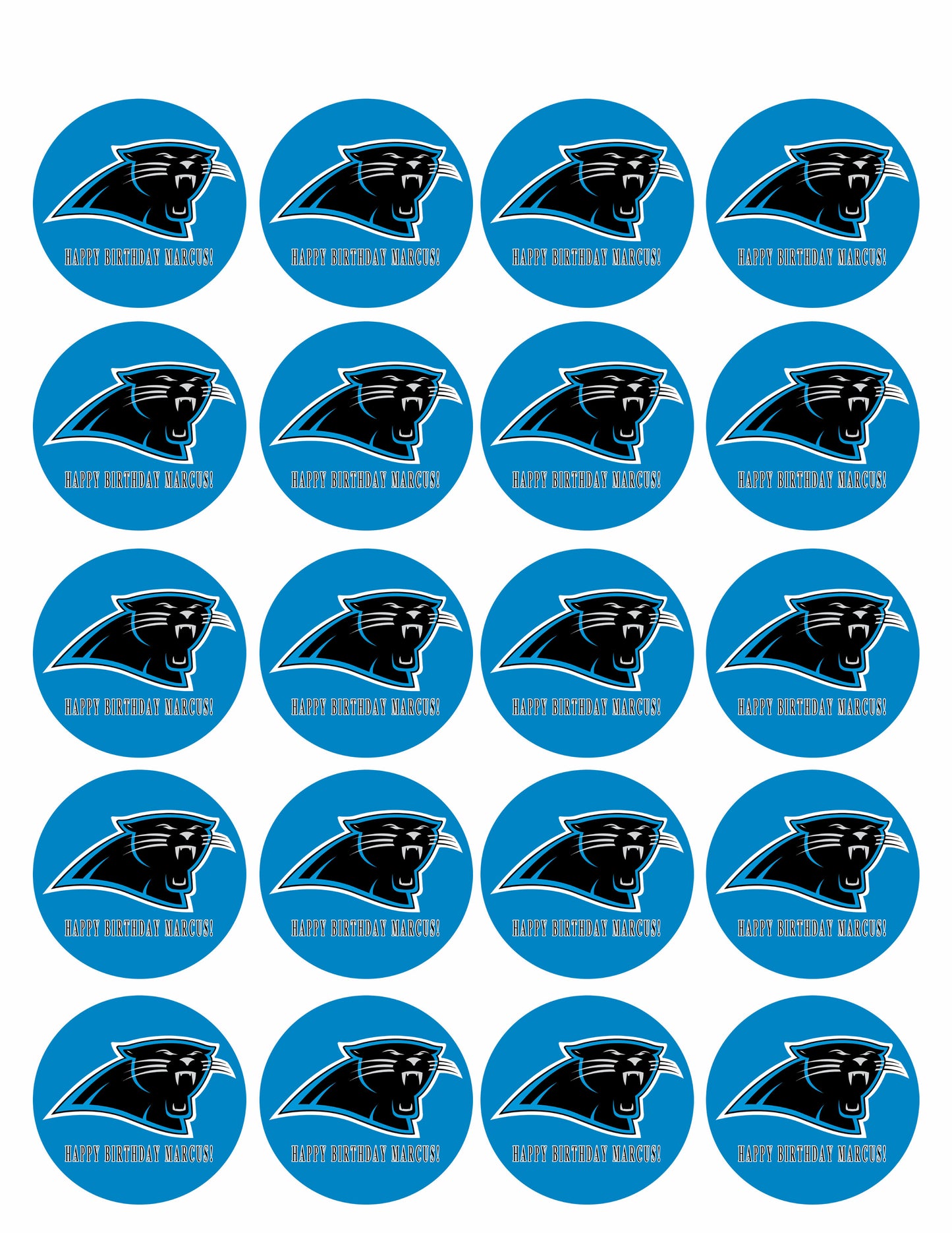 Carolina Panthers - Edible Cake Topper, Cupcake Toppers, Strips