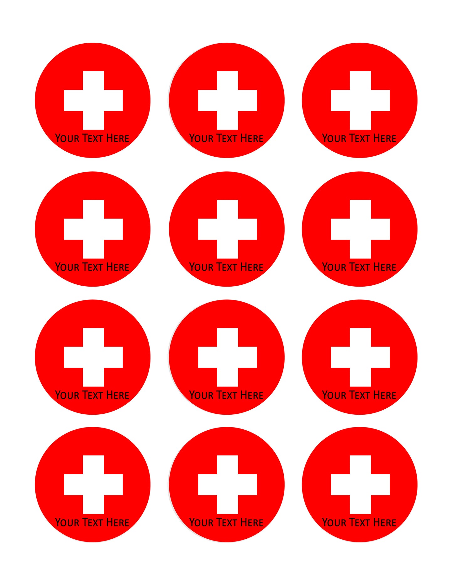 Switzerland flag - Edible Cake Topper, Cupcake Toppers, Strips