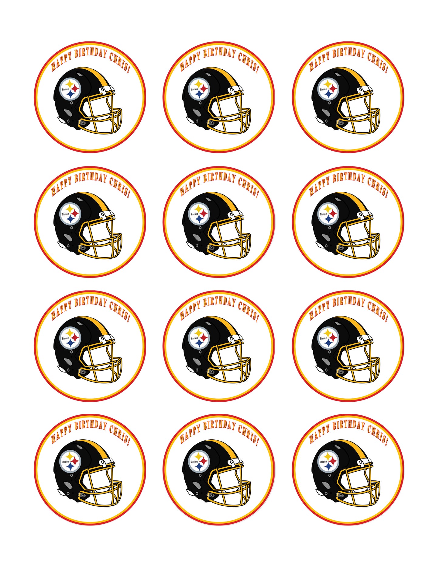 Pittsburgh Steelers - Edible Cake Topper OR Cupcake Topper, Decor