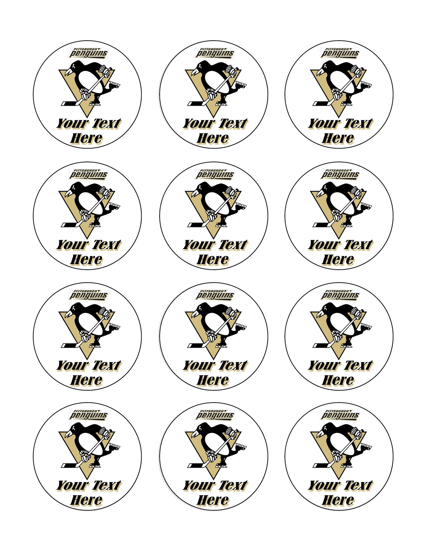Pittsburgh Penguins - Edible Cake Topper OR Cupcake Topper, Decor