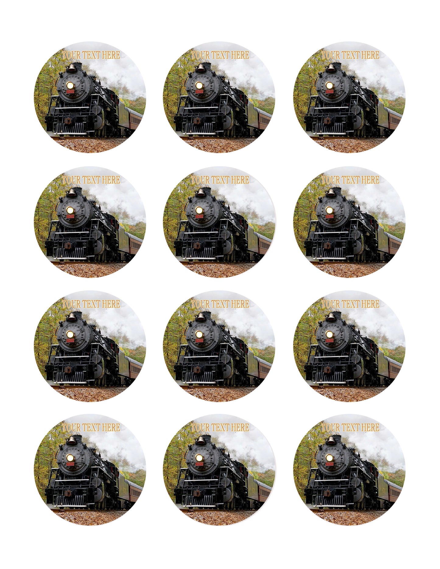 Train (Nr1) - Edible Cake Topper, Cupcake Toppers, Strips