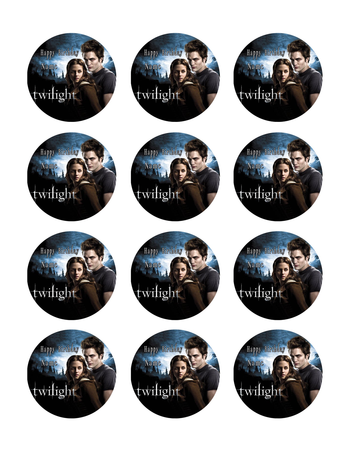 Twilight - Edible Cake Topper OR Cupcake Topper, Decor