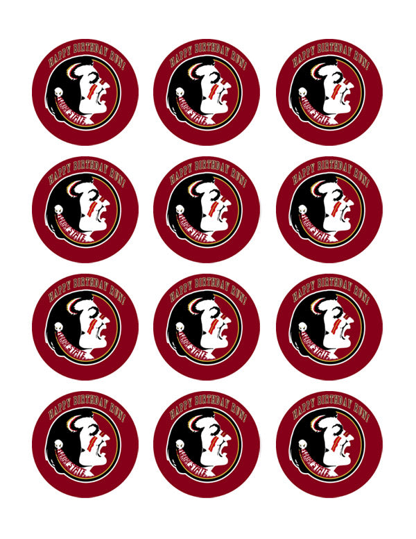 Florida State Seminoles - Edible Cake Topper OR Cupcake Topper, Decor