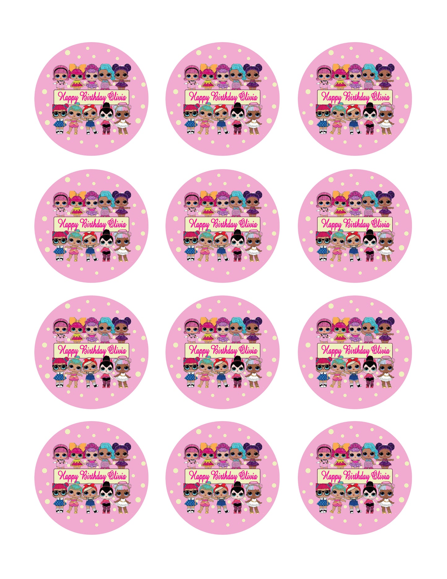 Lol Suprise Dolls (Nr2) - Edible Cake Topper, Cupcake Toppers, Strips