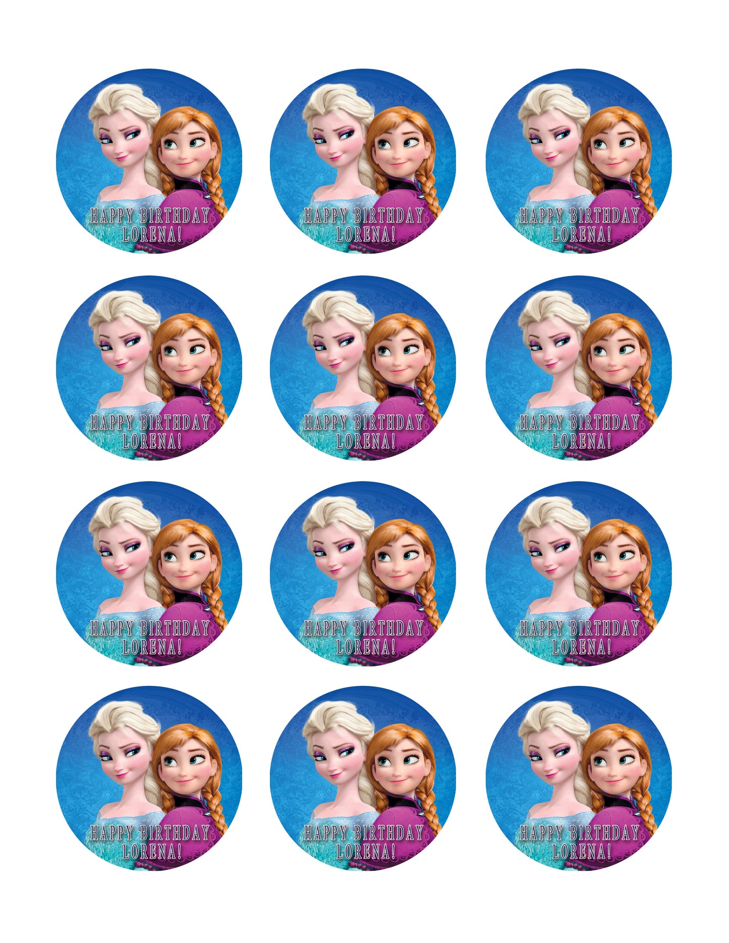 FROZEN Anna and Elsa - Edible Cake Topper OR Cupcake Topper, Decor