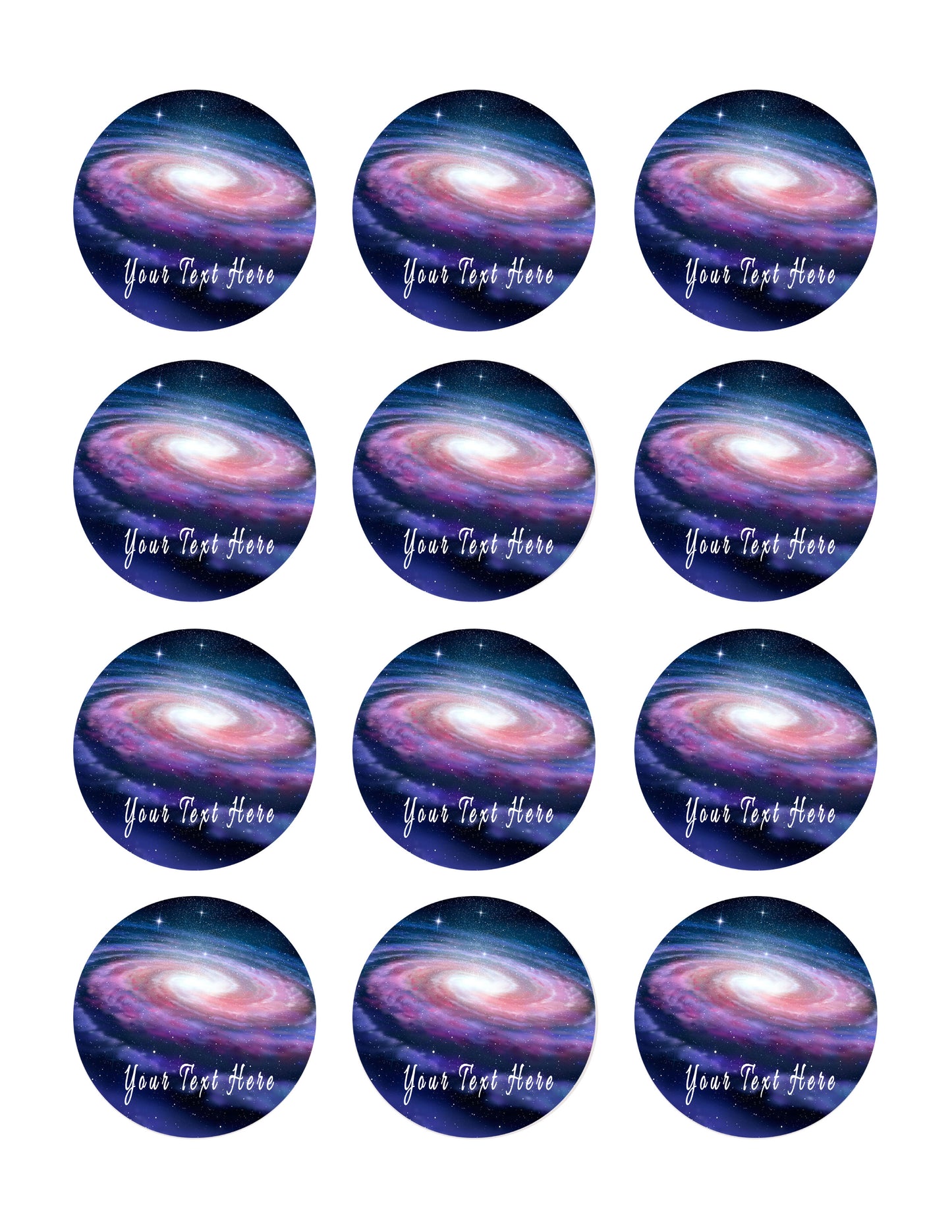 Space - Edible Cake Topper, Cupcake Toppers, Strips