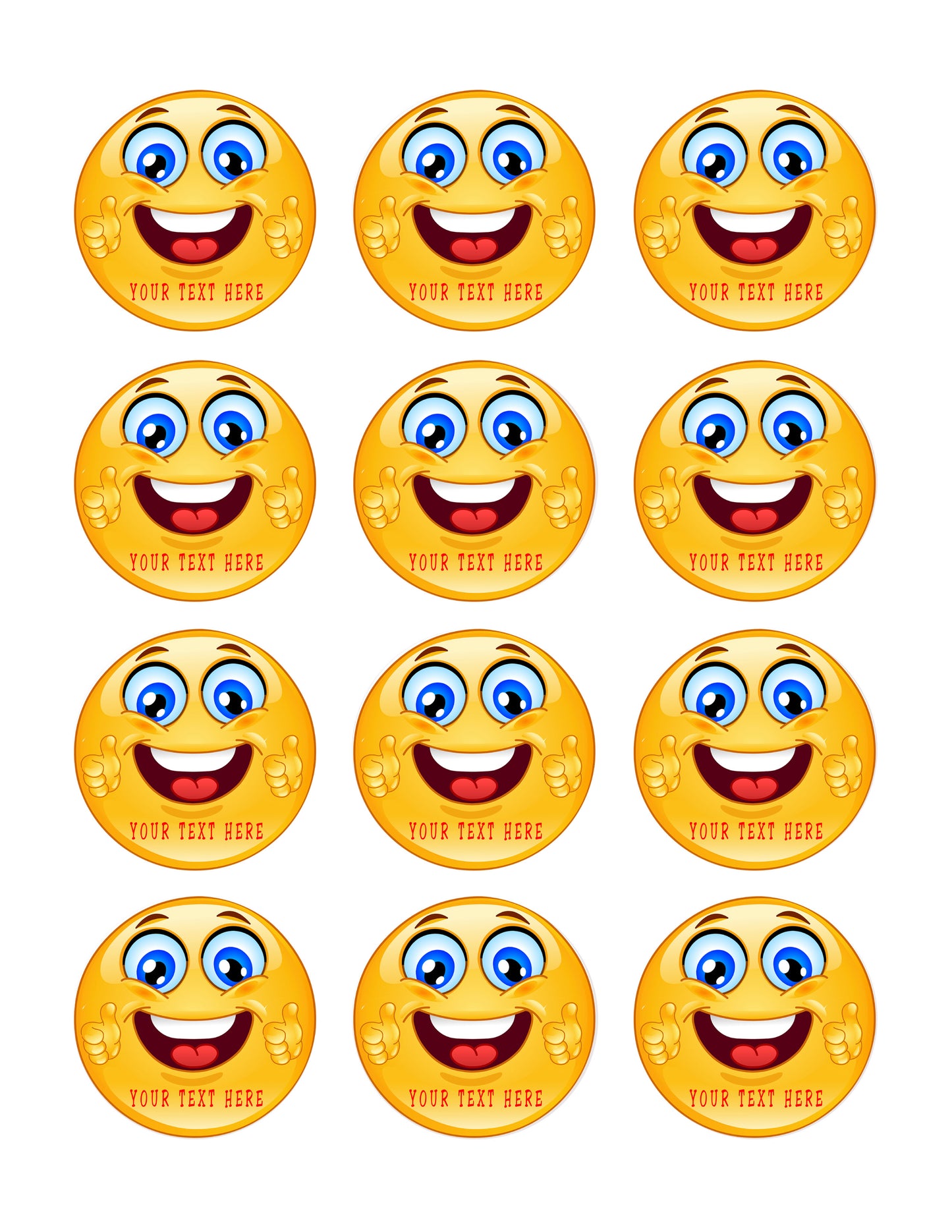 Thumb Up Emoji - Edible Cake Topper, Cupcake Toppers, Strips