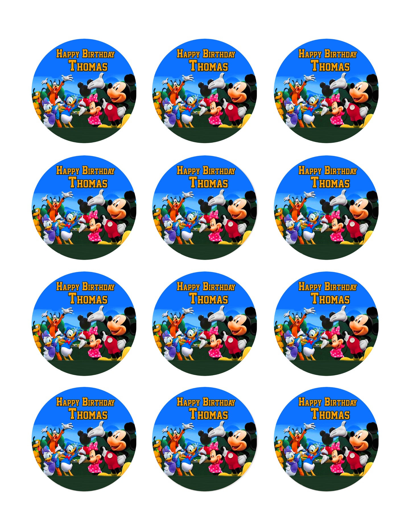 Mickey Mouse Clubhouse (Nr4) - Edible Cake Topper OR Cupcake Topper, Decor