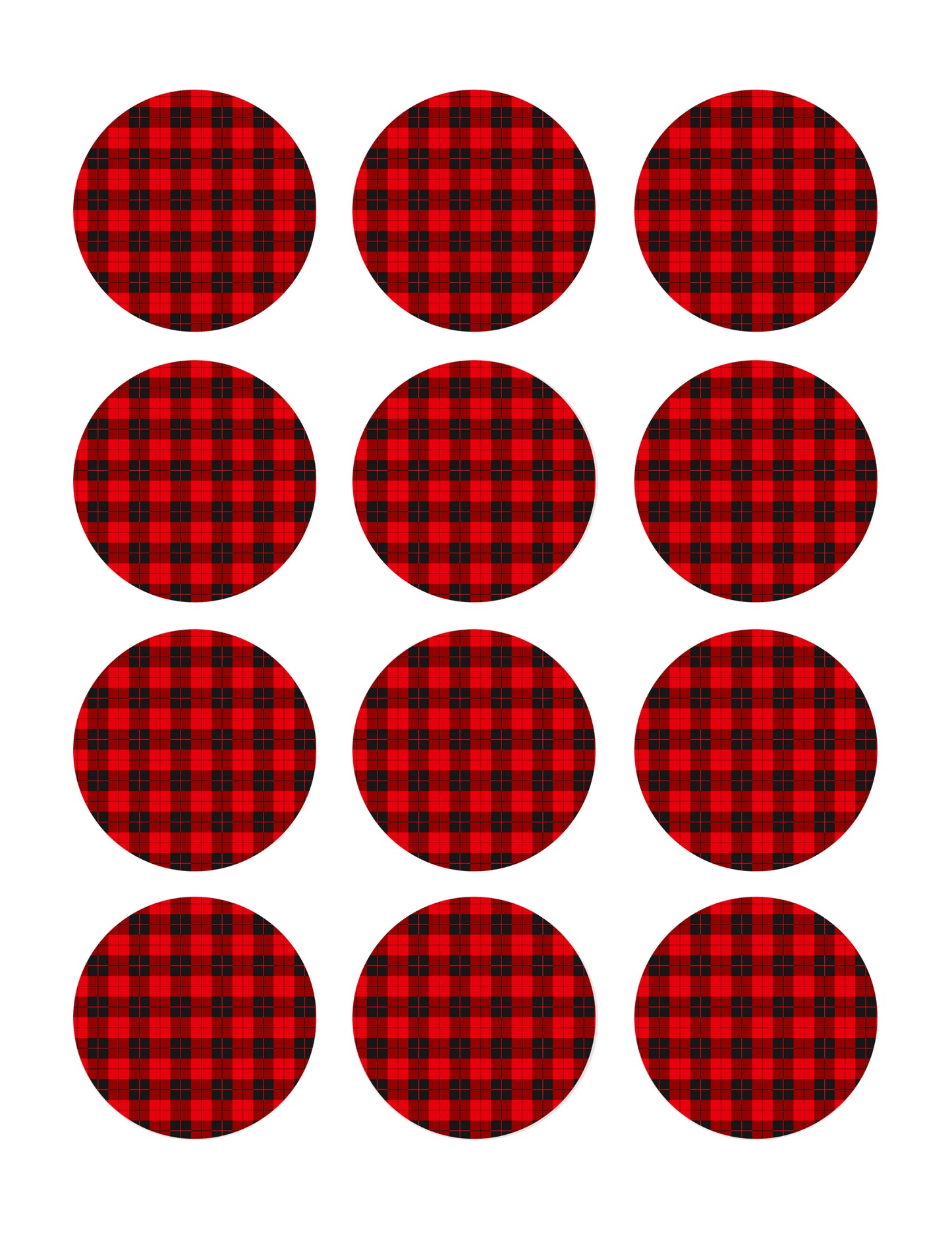 Buffalo Plaid - Edible Cake Topper, Cupcake Toppers, Strips