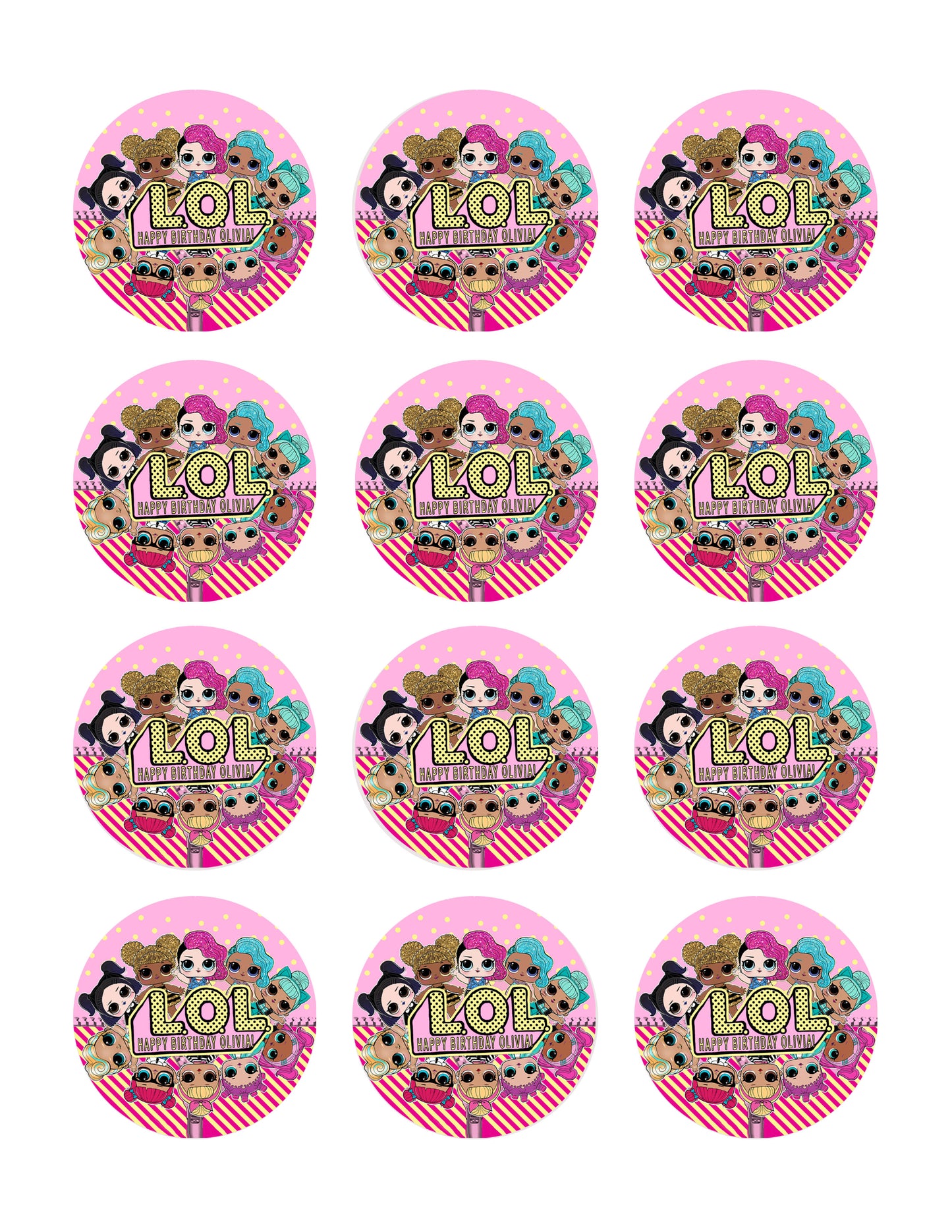 Lol Suprise Dolls (Nr3) - Edible Cake Topper, Cupcake Toppers, Strips