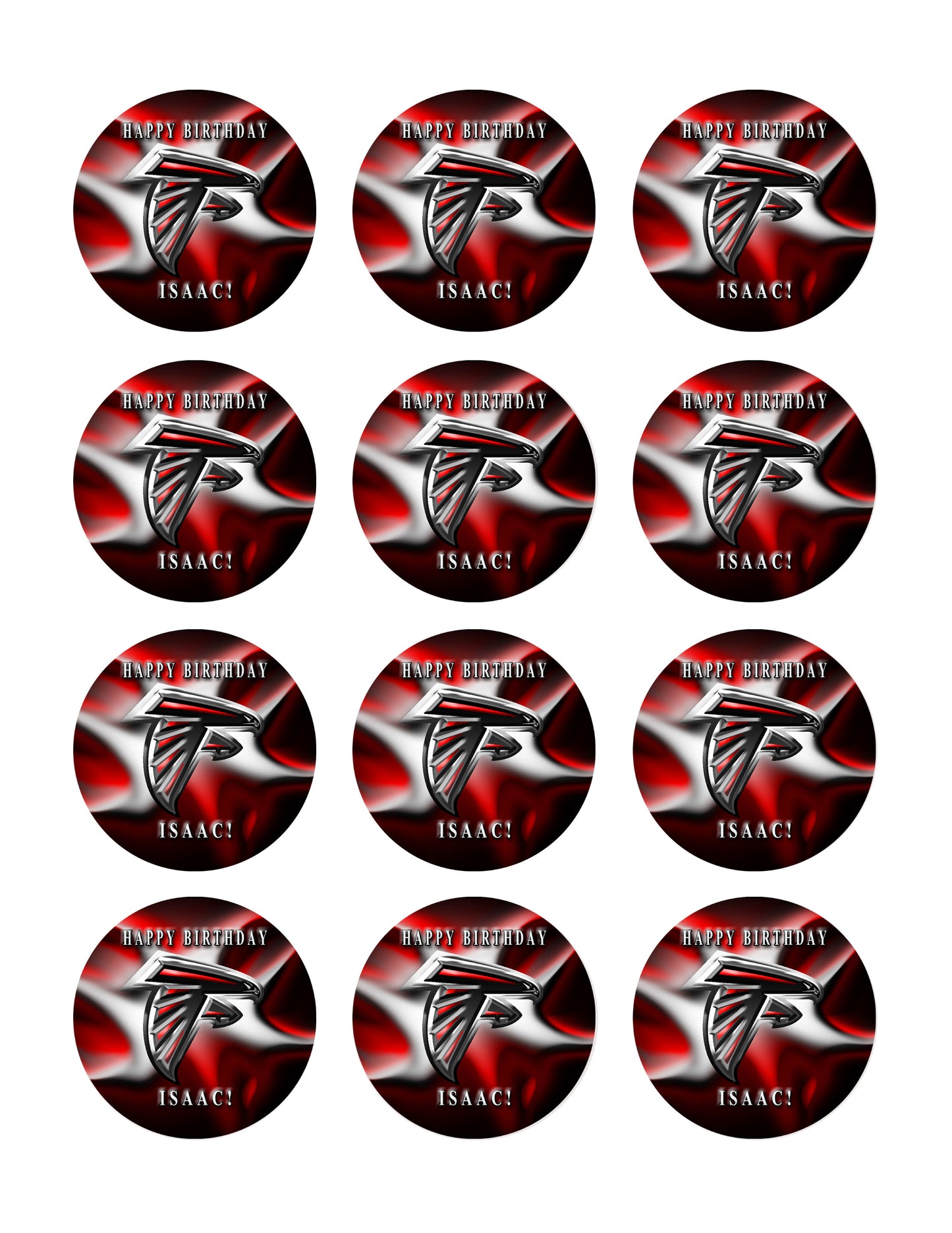 ATLANTA FALCONS (Nr2) - Edible Cake Topper, Cupcake Toppers, Strips