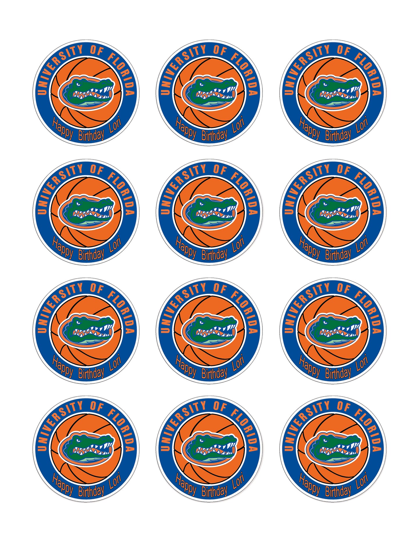 Florida Gators - Edible Cake Topper, Cupcake Toppers, Strips