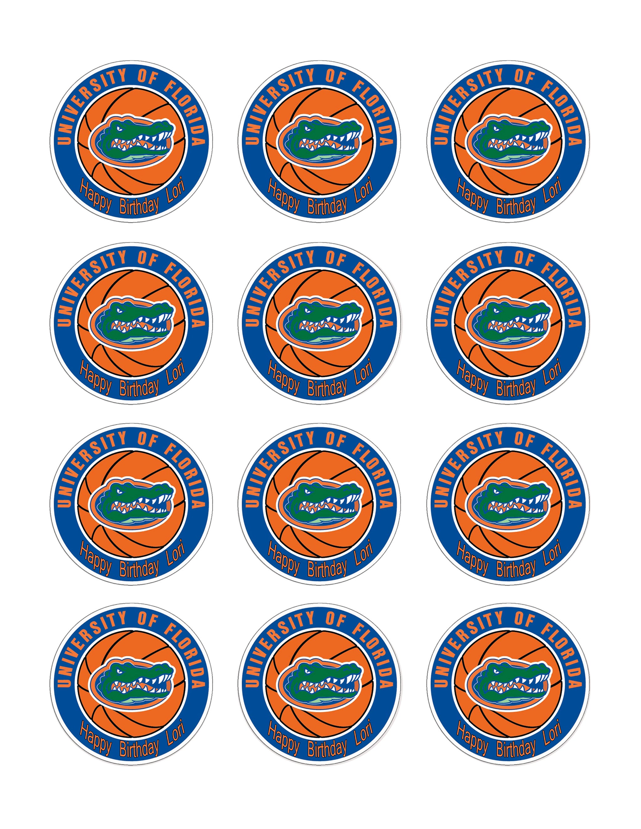 Florida Gators - Edible Cake Topper or Cupcake Toppers – EPOC-PRINT