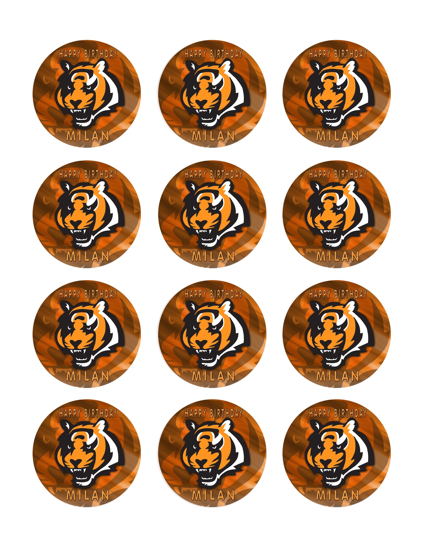 CINCINNATI BENGALS (Nr3) - Edible Cake Topper, Cupcake Toppers, Strips