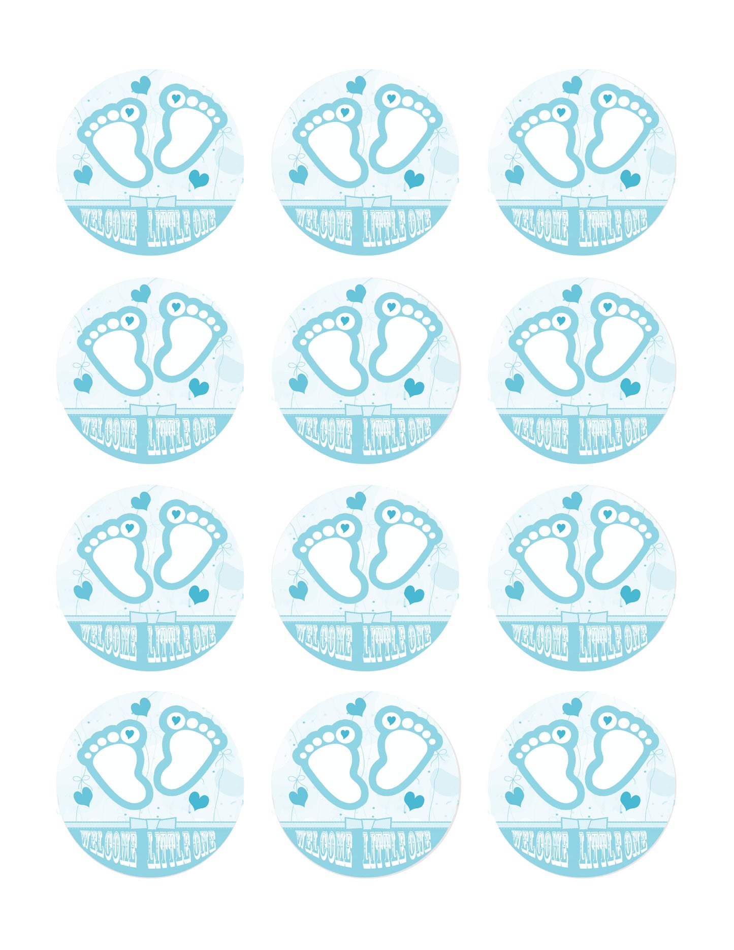 Blue Baby Feet Foot - Edible Cake Topper OR Cupcake Topper, Decor