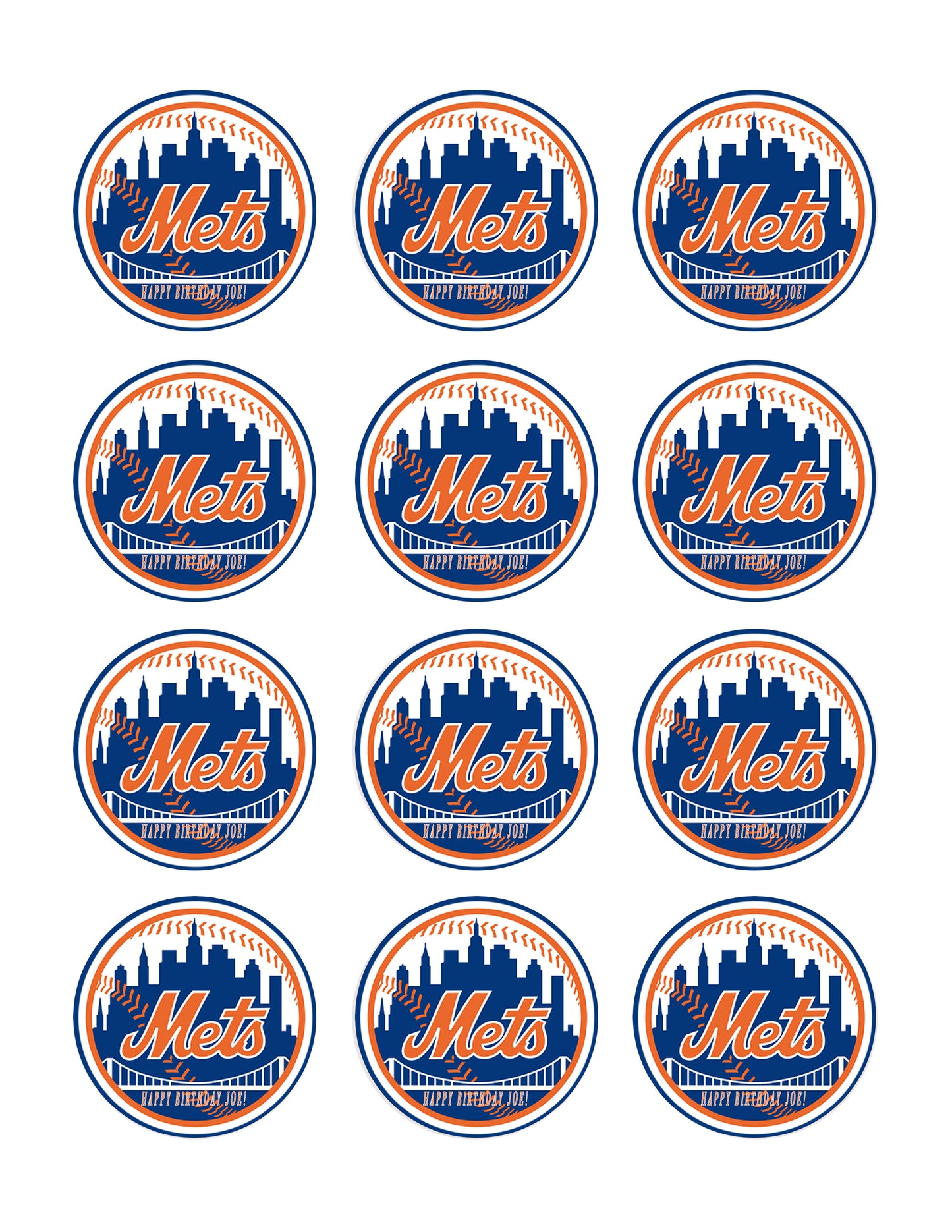 New York Mets - Edible Cake Topper OR Cupcake Topper, Decor