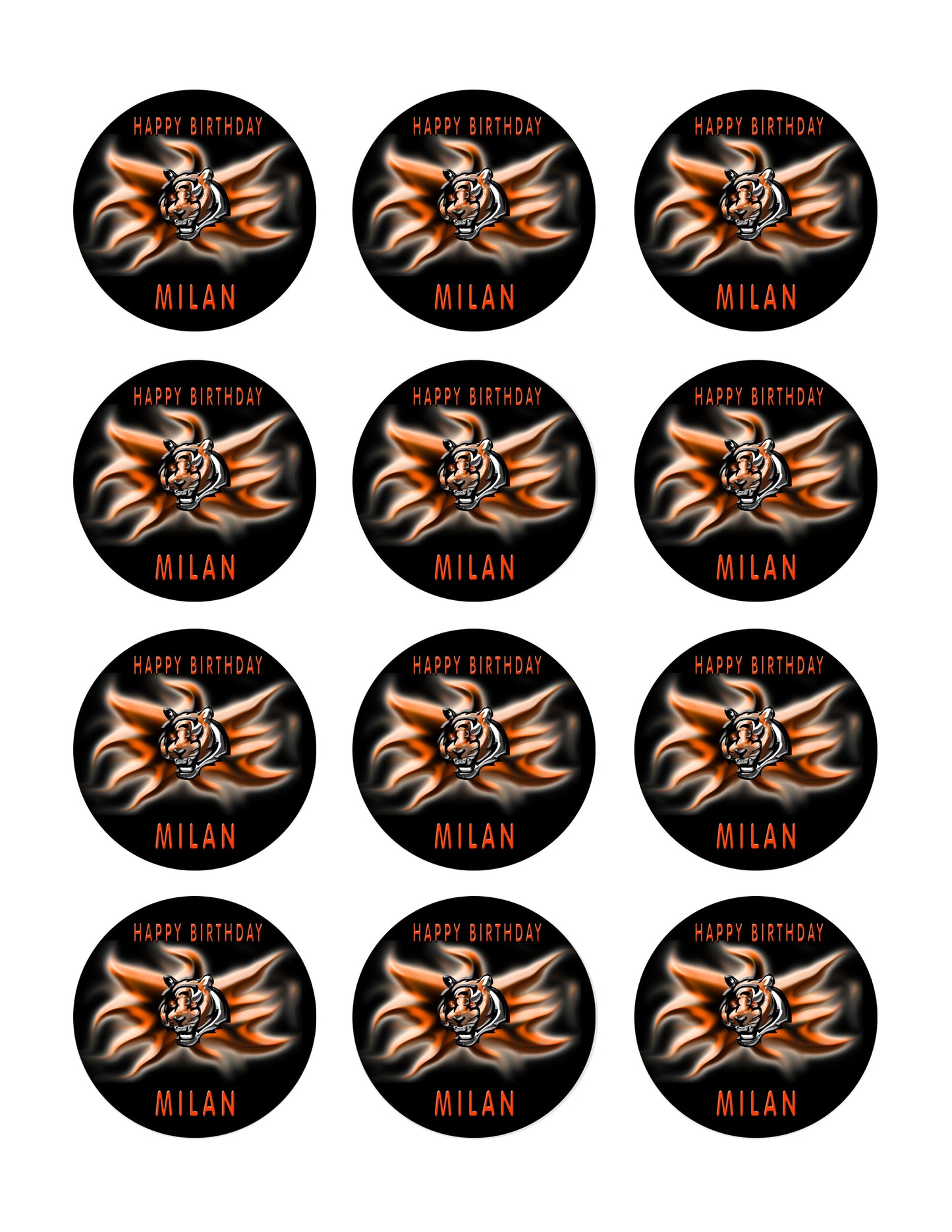 CINCINNATI BENGALS (Nr2) - Edible Cake Topper, Cupcake Toppers, Strips