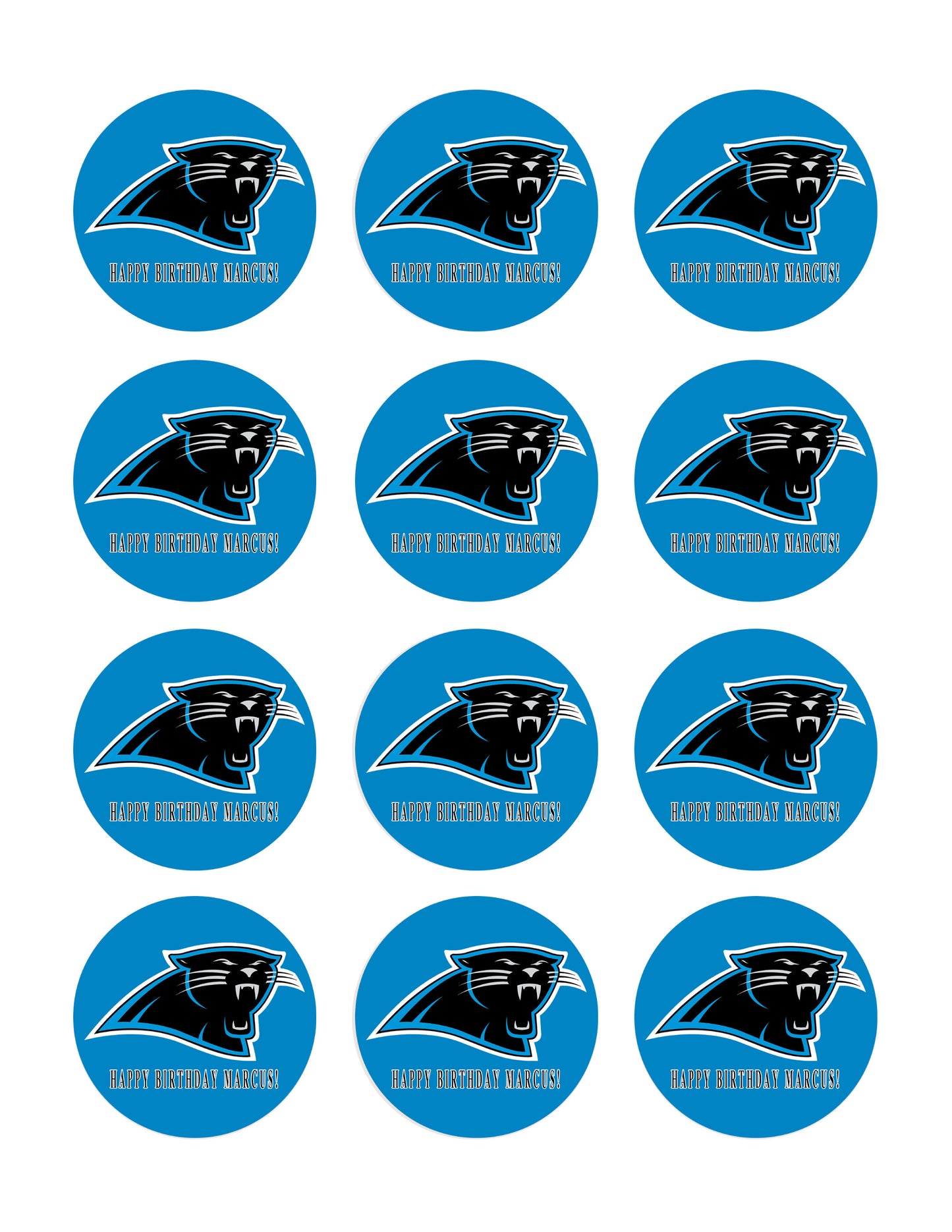 Carolina Panthers - Edible Cake Topper, Cupcake Toppers, Strips