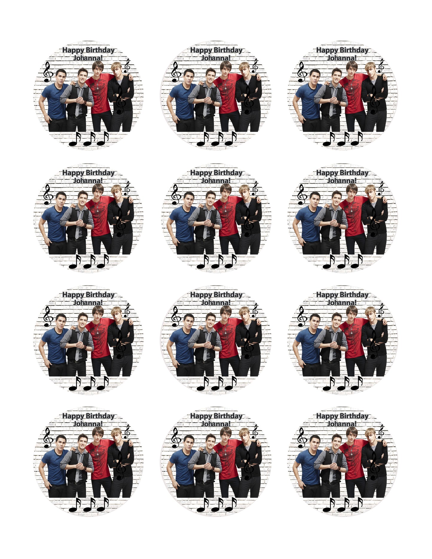 BIG TIME RUSH - Edible Cake Topper, Cupcake Toppers, Strips