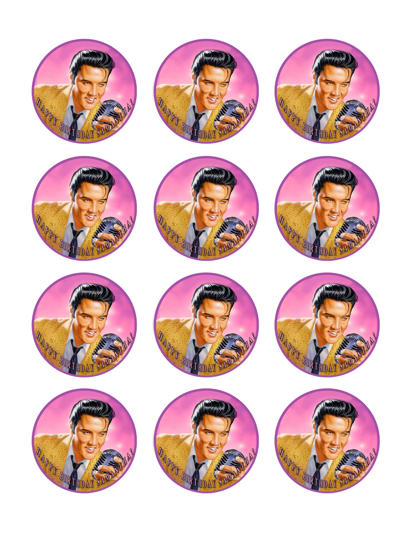 Elvis Presley - Edible Cake Topper, Cupcake Toppers, Strips